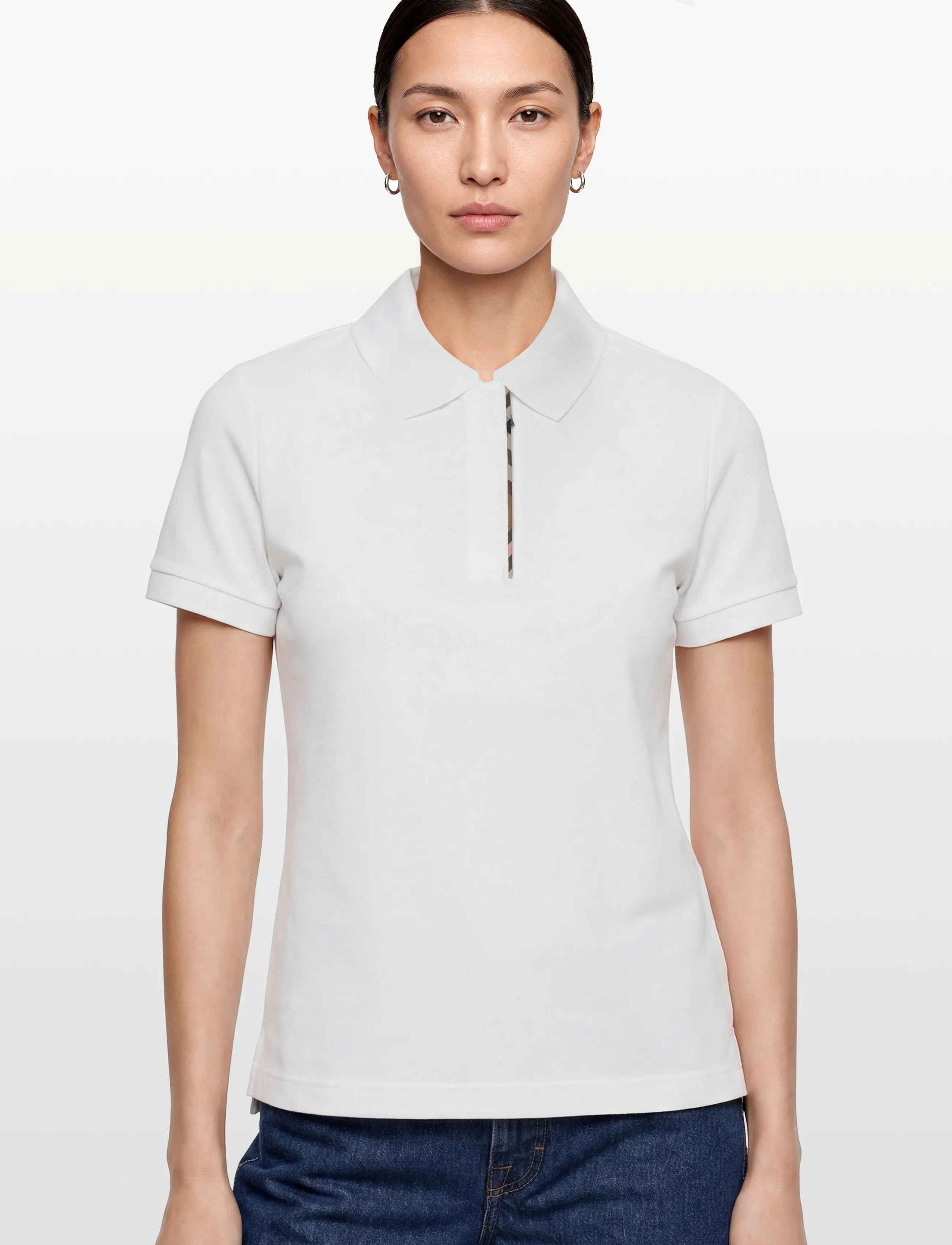 Burberry - Andie Zip Polo T-shirt - poloer - white - 3