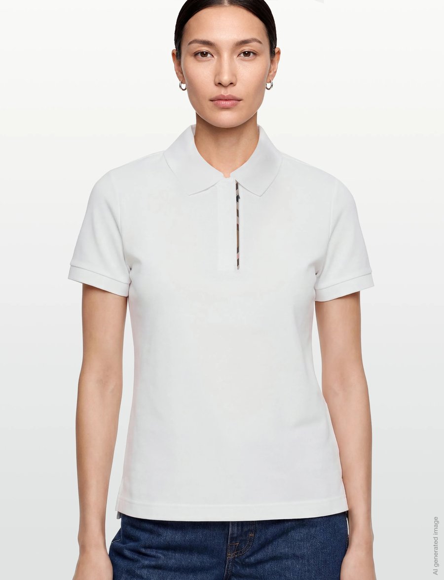 Burberry - Andie Zip Polo T-shirt - poloer - white - 3