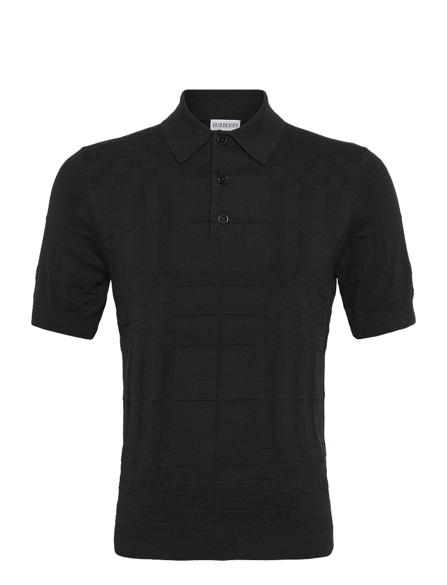 Burberry - Kieran Polo T-Shirt - langärmlige strick-polohemden - black - 0