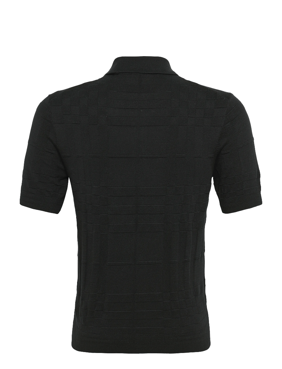 Burberry - Kieran Polo T-Shirt - langärmlige strick-polohemden - black - 1