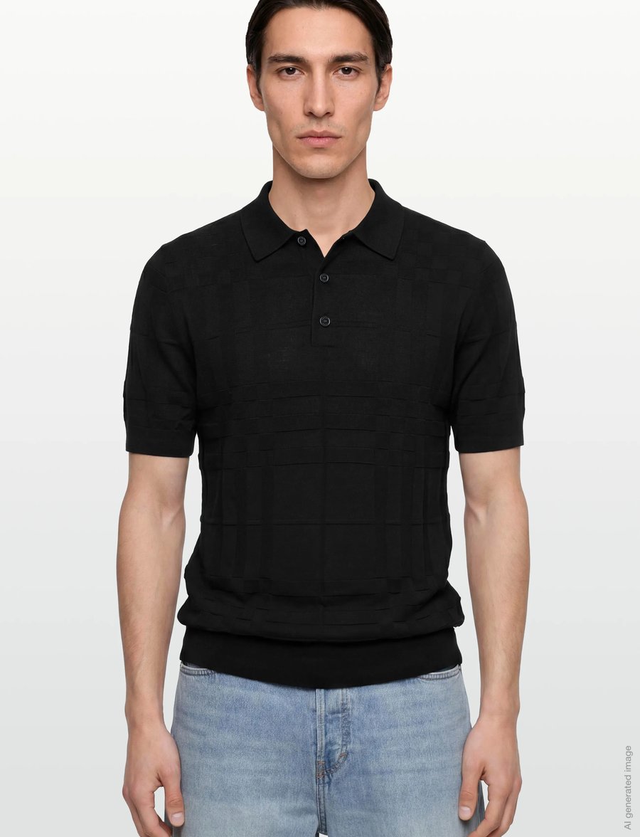 Burberry - Kieran Polo T-Shirt - langärmlige strick-polohemden - black - 3