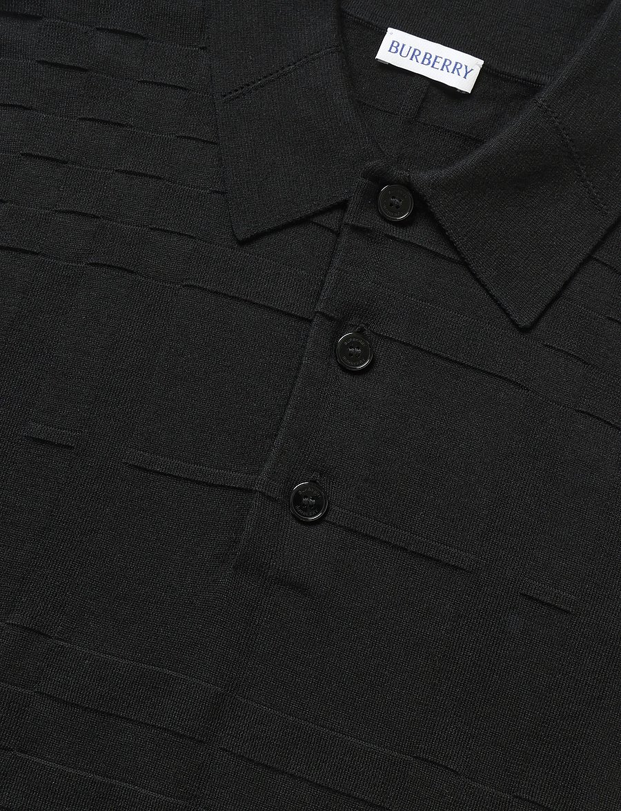 Burberry - Kieran Polo T-Shirt - langärmlige strick-polohemden - black - 2