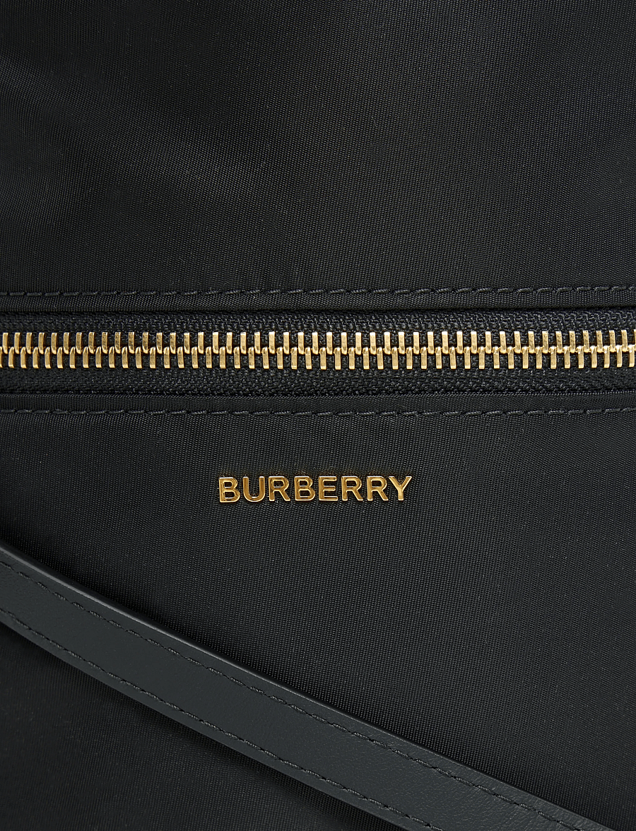 Burberry - Mini Nylon Drawstring Pouch - bucket bags - black - 2