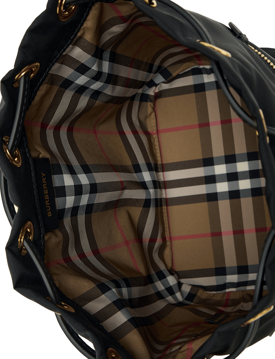 Burberry - Mini Nylon Drawstring Pouch - bucket bags - black - 3