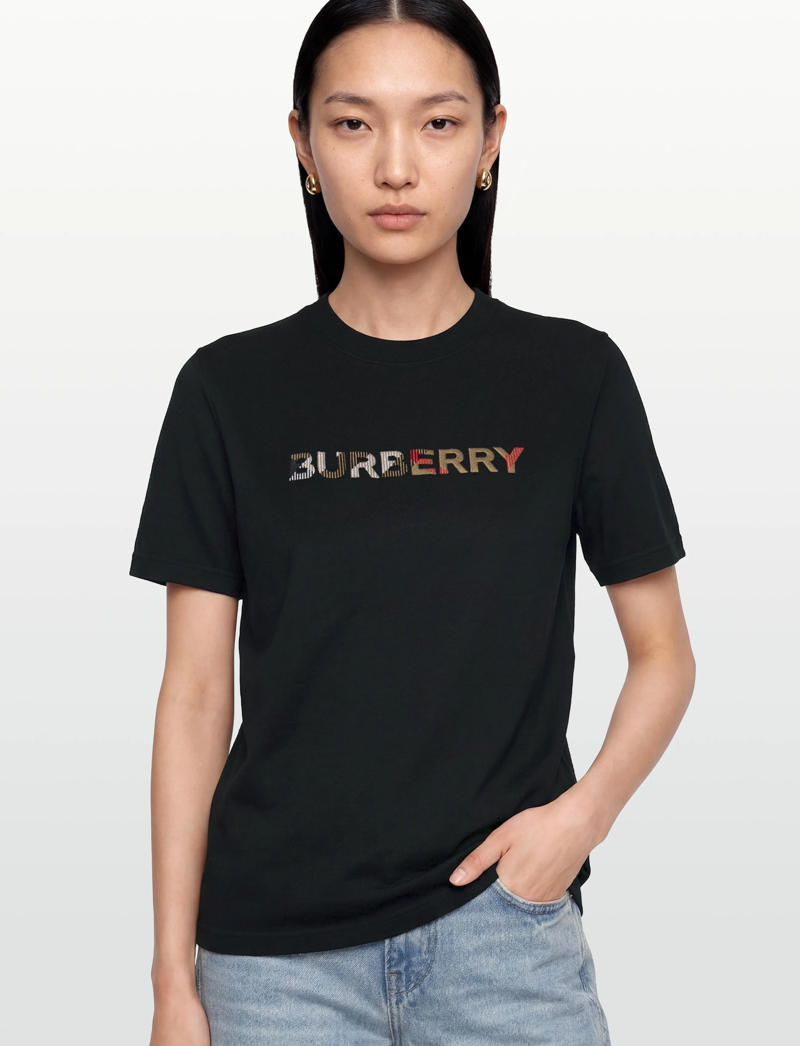 Burberry - Maud Embroidered T-shirt - t-shirts - black - 3
