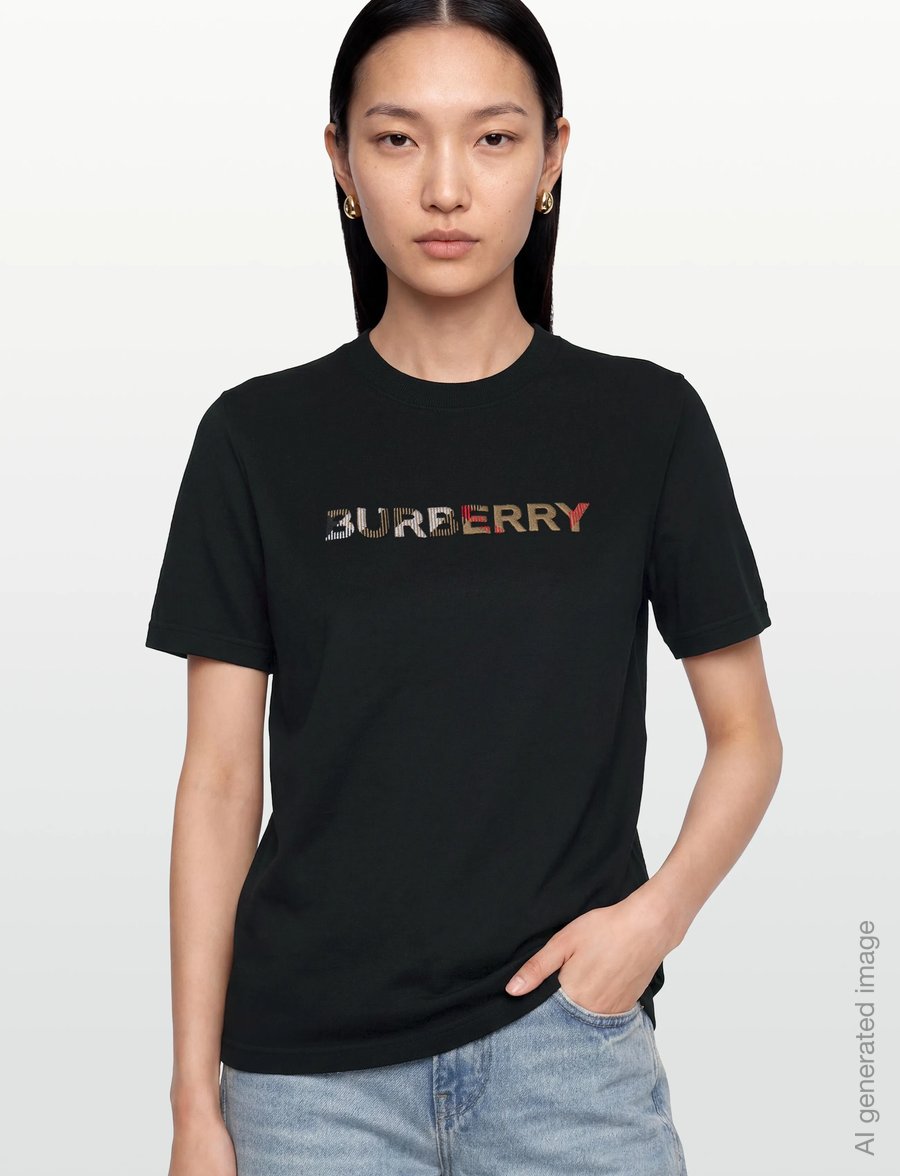 Burberry - Maud Embroidered T-shirt - t-shirts - black - 3