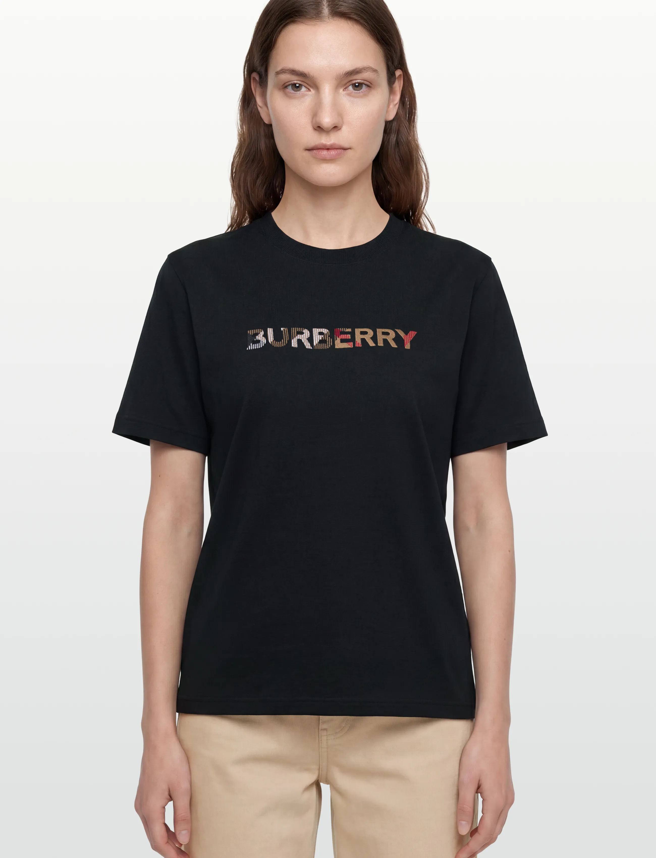 Burberry - Maud Embroidered T-shirt - t-särgid - black - 3