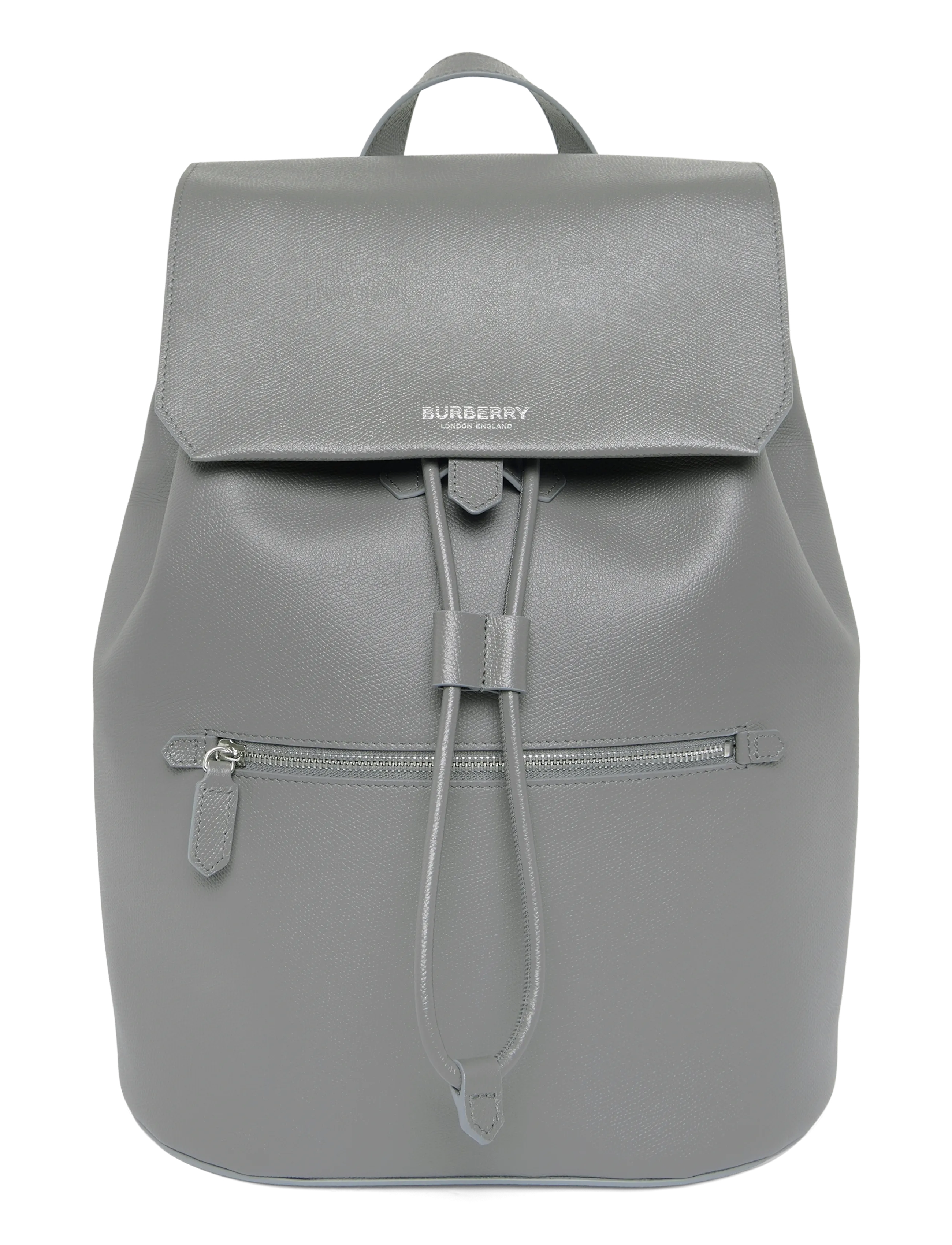 Burberry Soft Leather Rucksack, Mænd, Læder Rygsæk, Grå, Str: ONE SIZE