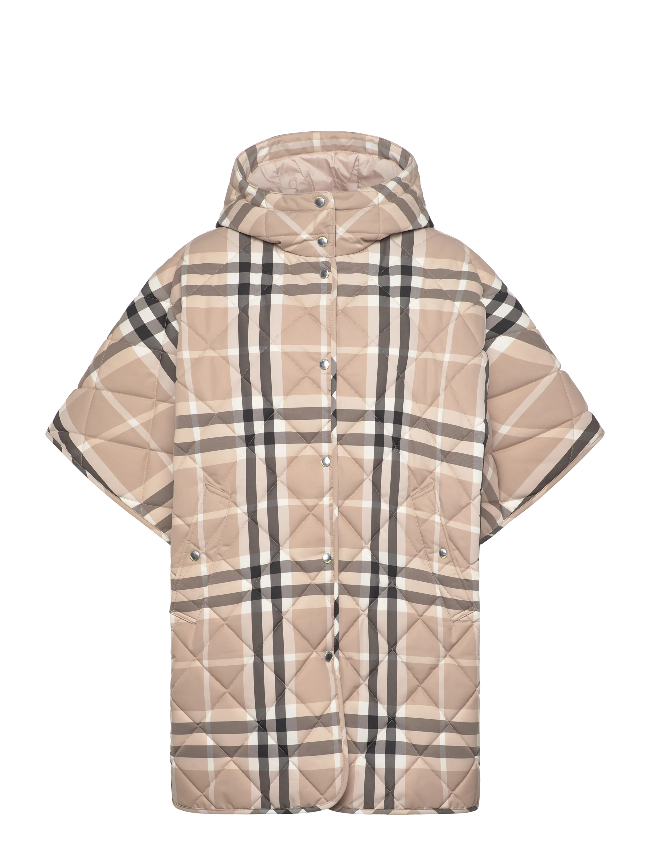 Burberry Paisley Cape, Kvinder, Quiltet Hætte Cape, Multi/mønstret, Str: M/L
