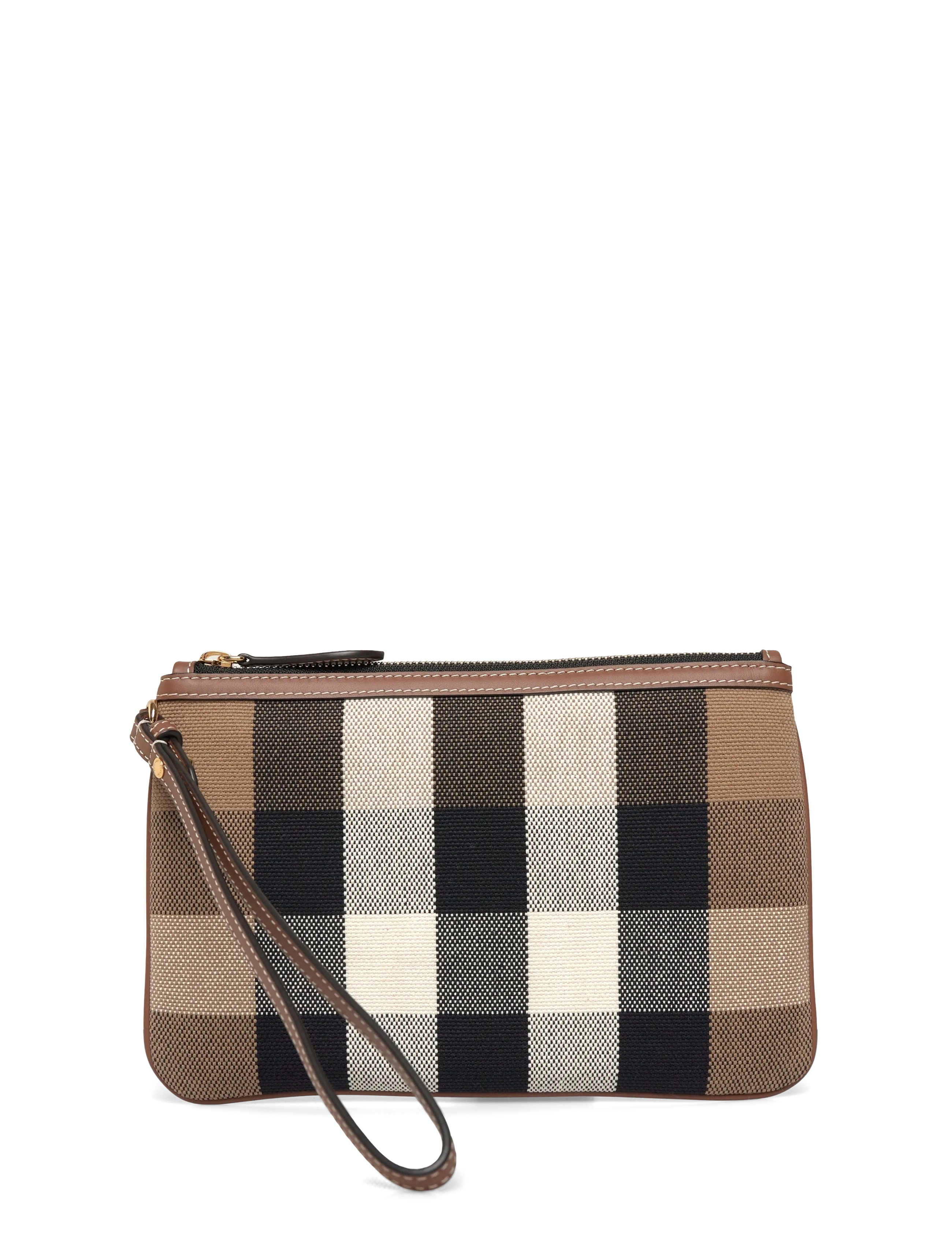 Burberry LS NEW PEYTON CHK BIN - Clutches - TAUPE BROWN IP CHECK / brown