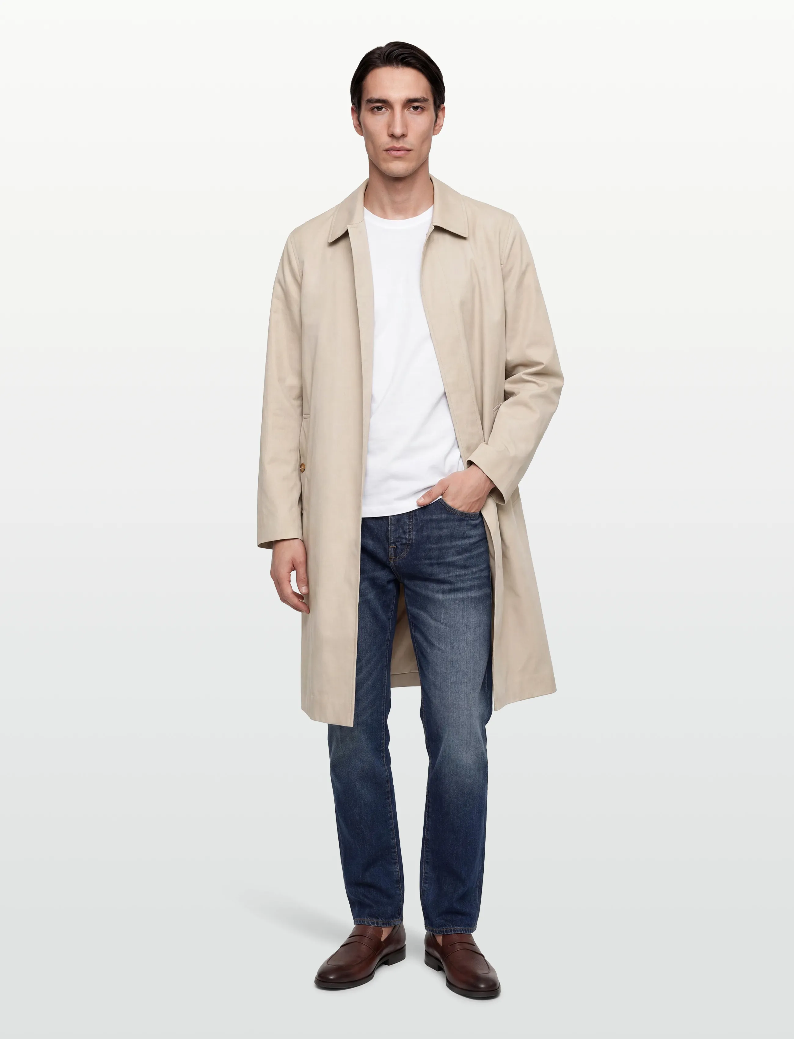 Burberry Pennan, 54, Beige, Frakker > Trenchcoats, Herre