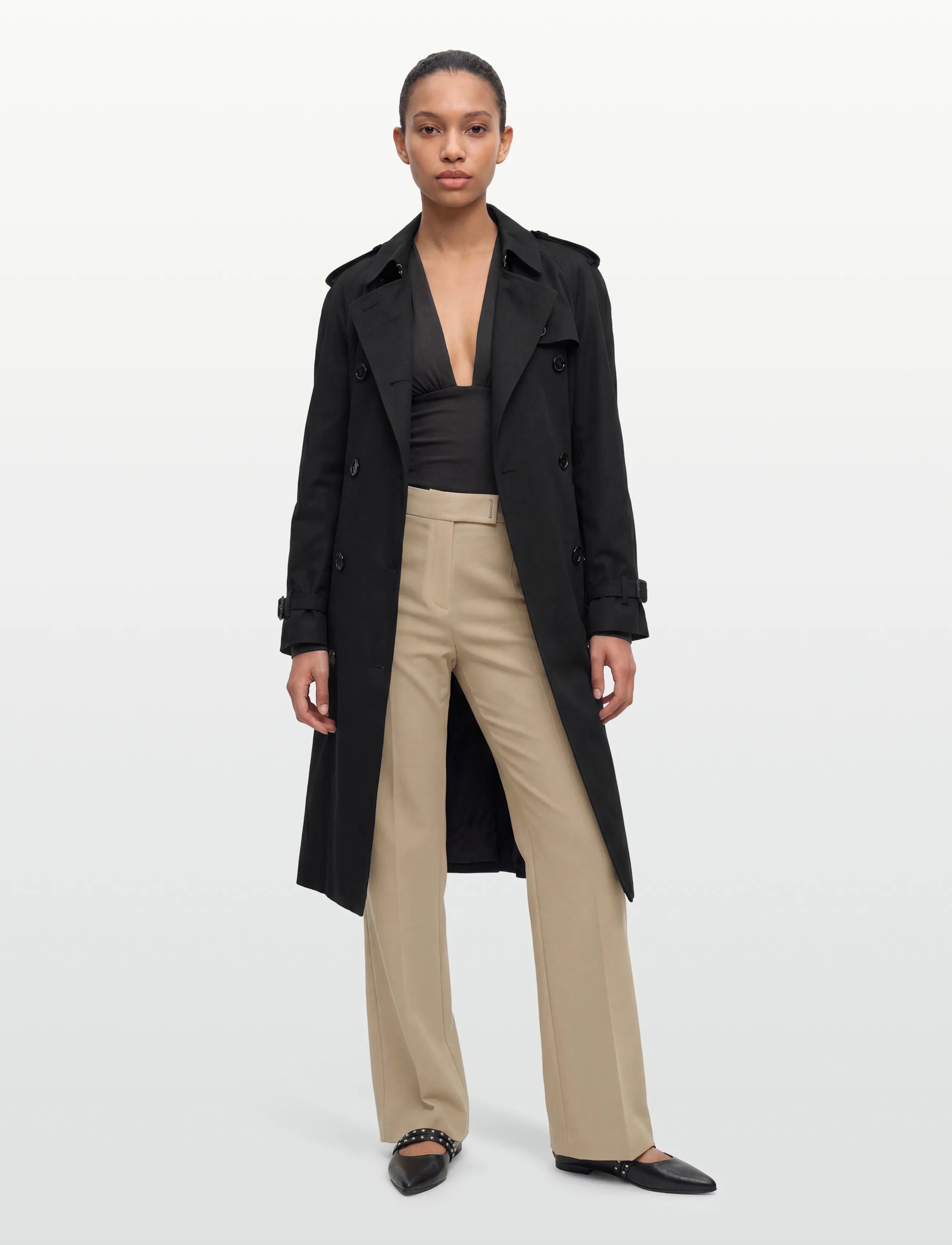 Burberry Hillington Lng, Kvinder, Trenchcoat, Sort, Str: 38
