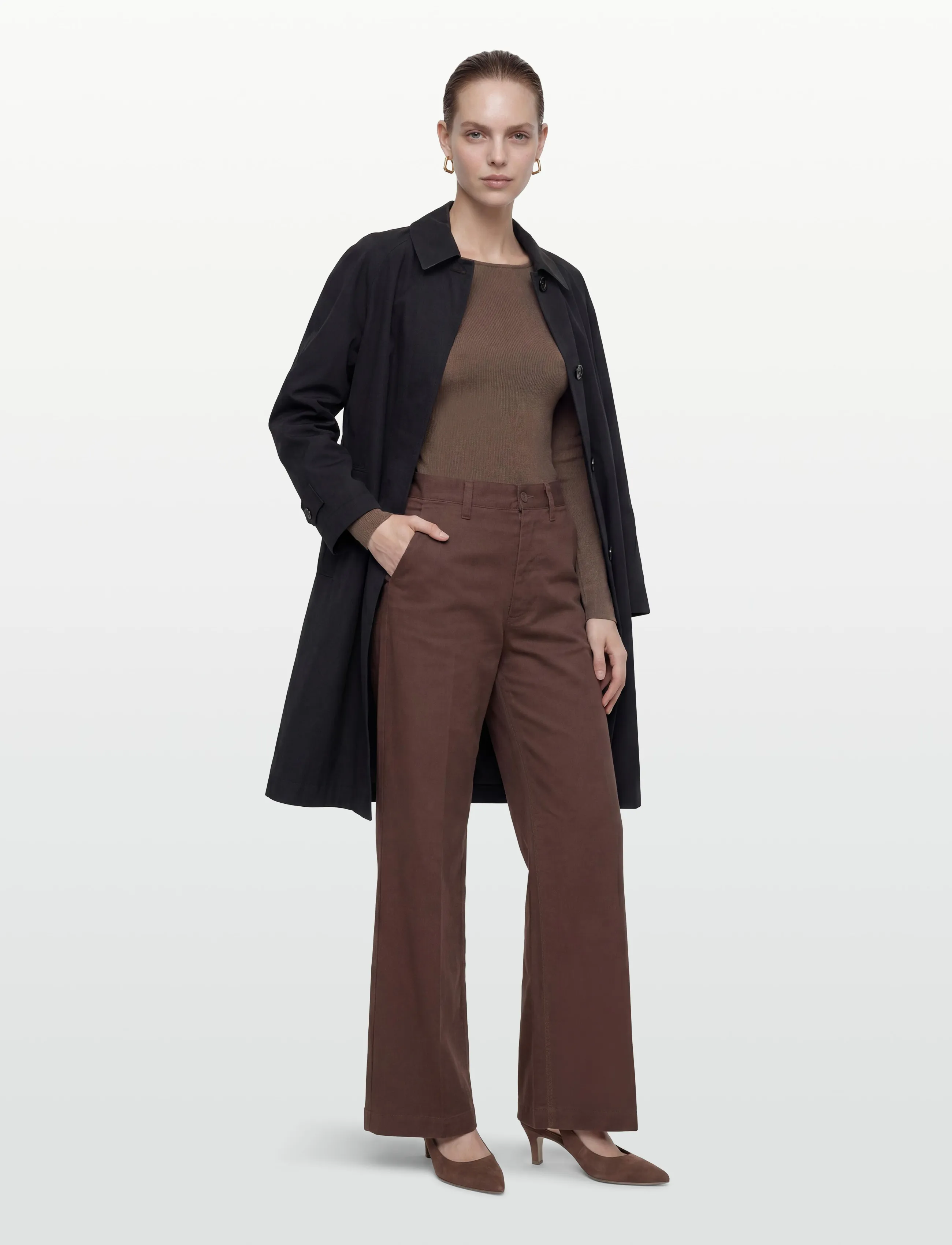 Burberry Clarebury, 34, Black, Frakker > Trenchcoats, Dame
