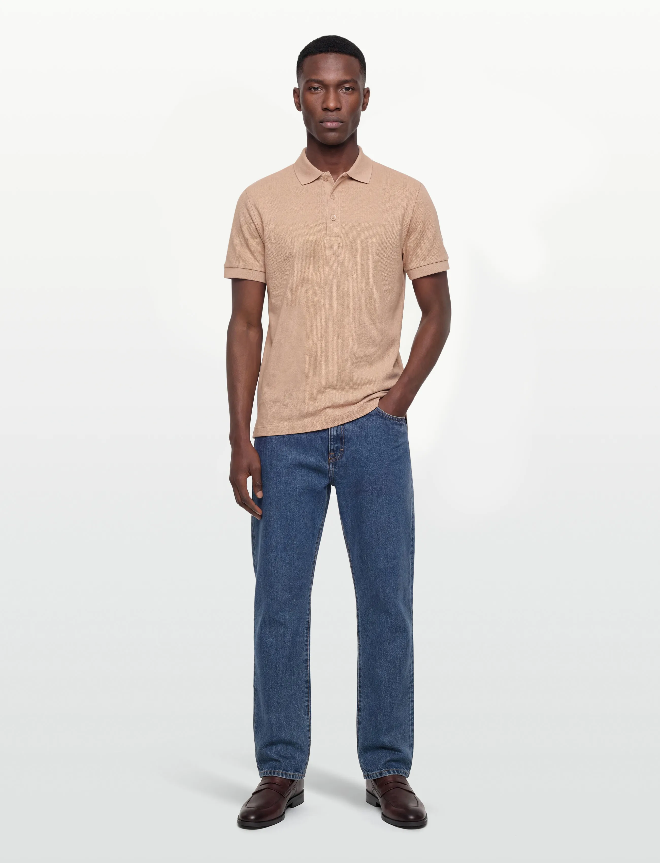 Burberry Hartford, Mænd, Polo T-shirt, Beige, Str: M