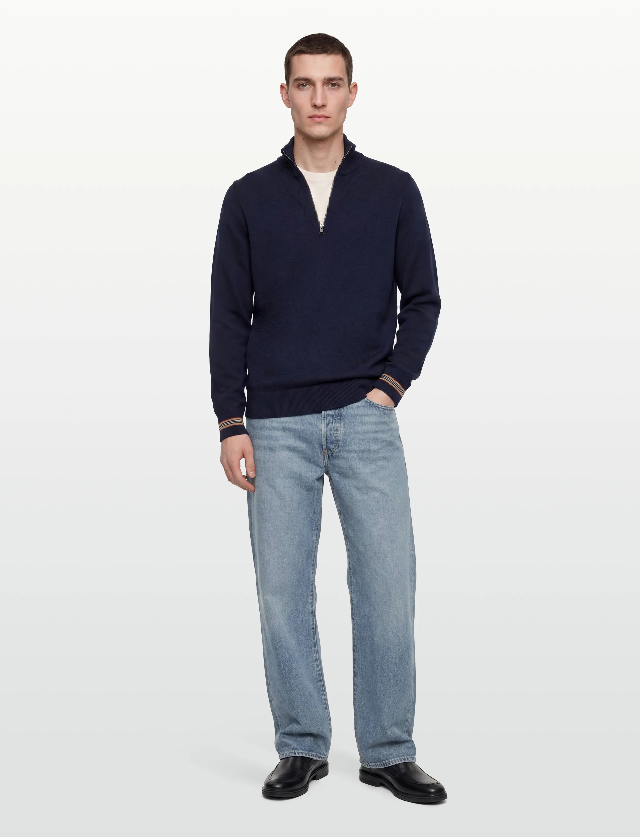 Burberry ITTER - Pullover mit halbem Reißverschluss - NAVY / navy