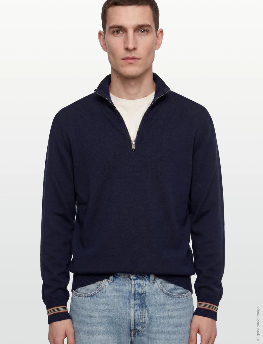Burberry - ITTER - pulls demi-zip - navy - 3