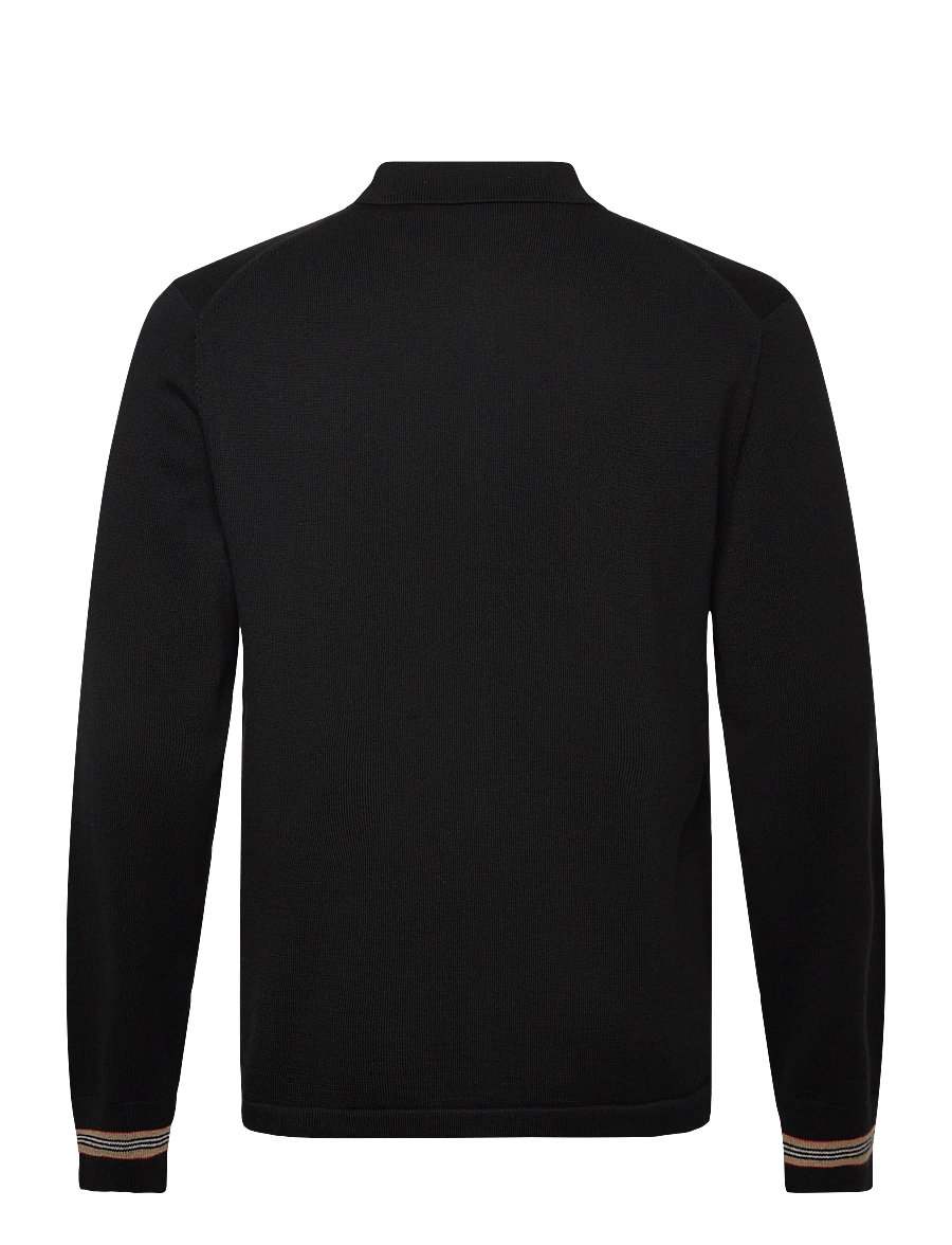 Burberry - PACE - langärmelige strick-polohemden - black - 2