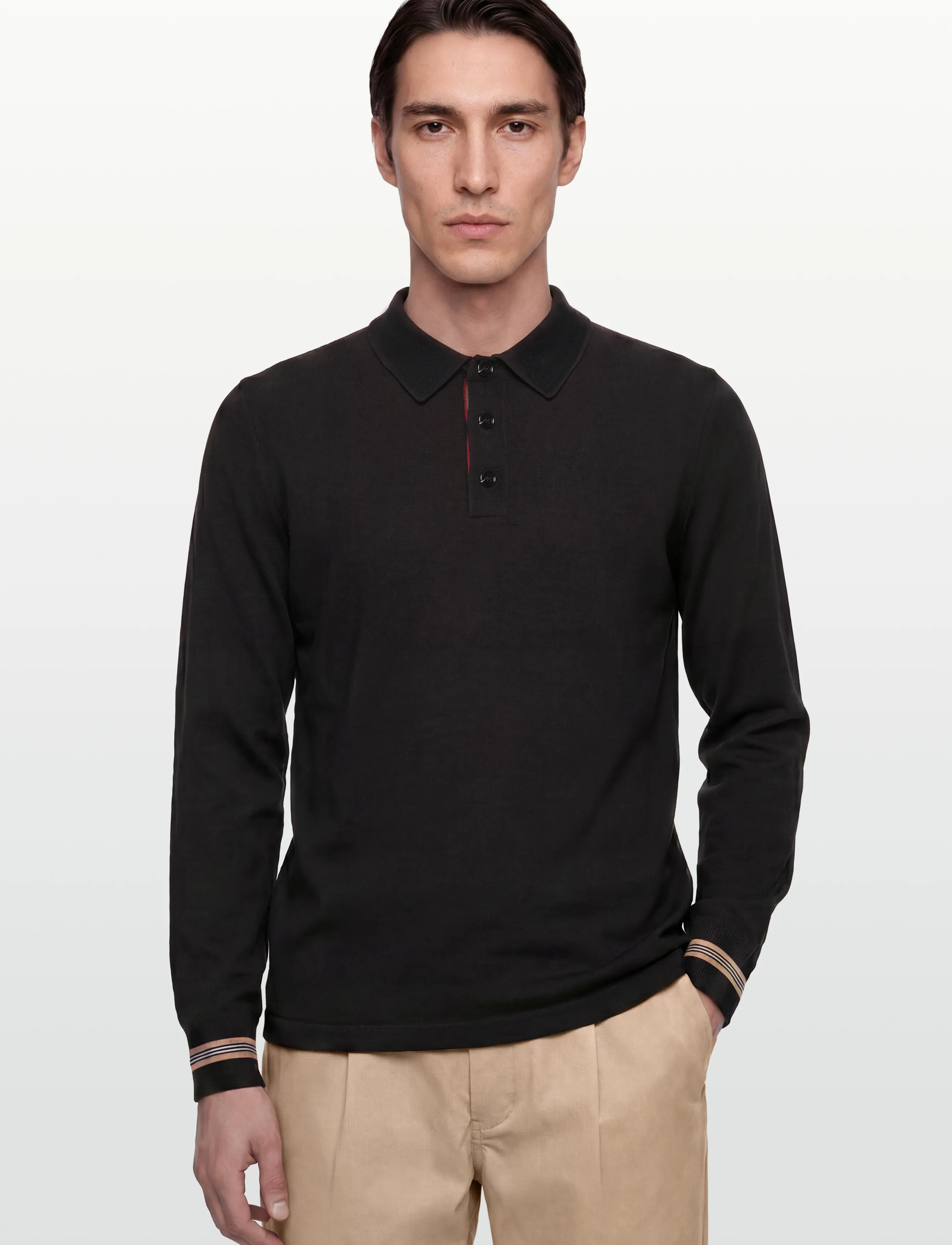Burberry - PACE - pikkade varrukatega kootud polosärgid - black - 3