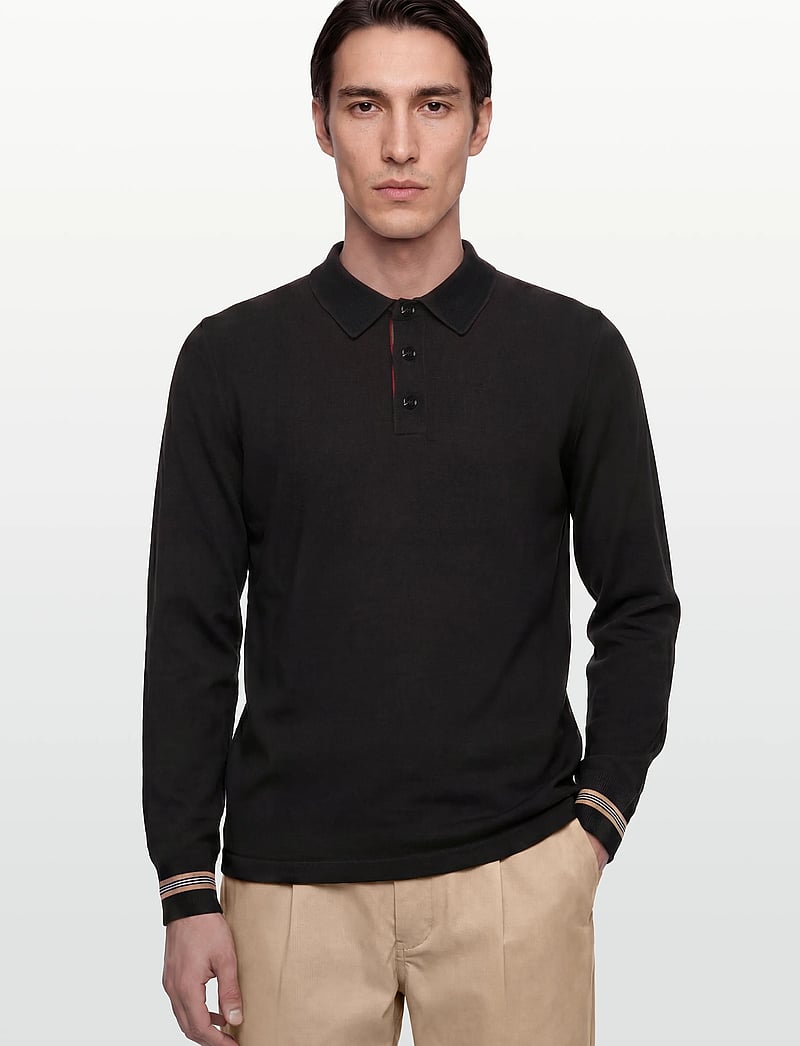 Burberry - PACE - langärmelige gestrickte polohemden - black - 3