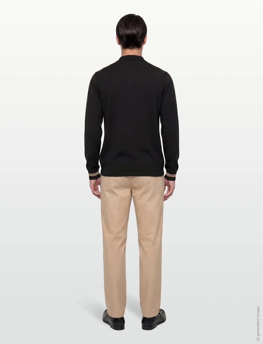 Burberry - PACE - langärmelige strick-polohemden - black - 4