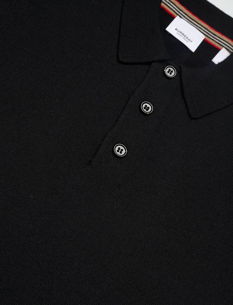 Burberry - PACE - langärmelige strick-polohemden - black - 5