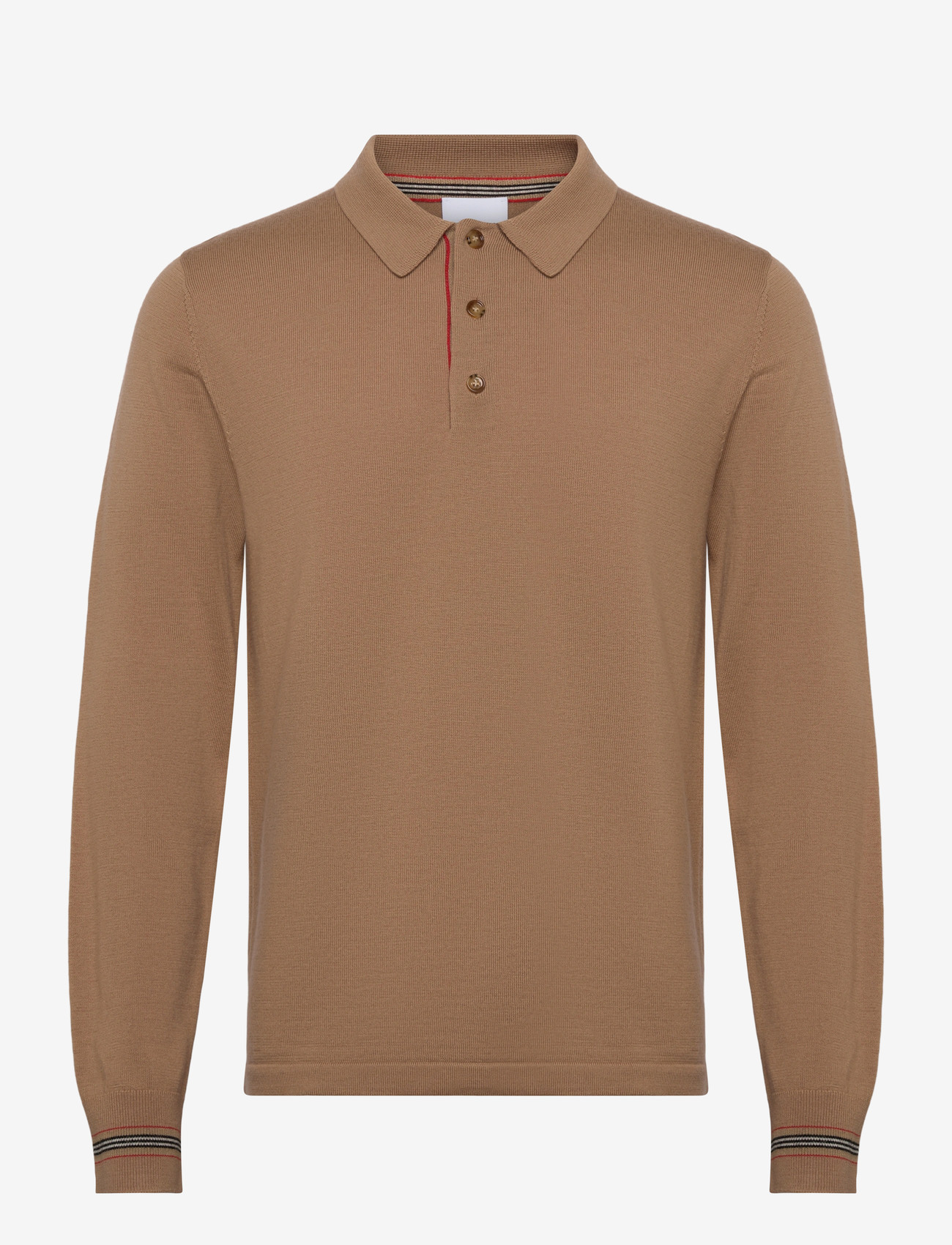 Burberry - PACE - long-sleeved knitted polos - camel - 1