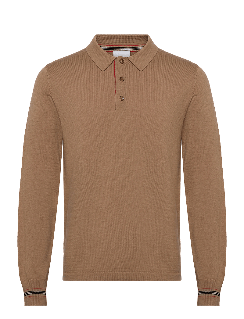 Burberry - PACE - langärmelige gestrickte polohemden - camel - 1