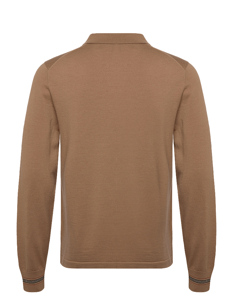 Burberry - PACE - langärmelige gestrickte polohemden - camel - 2