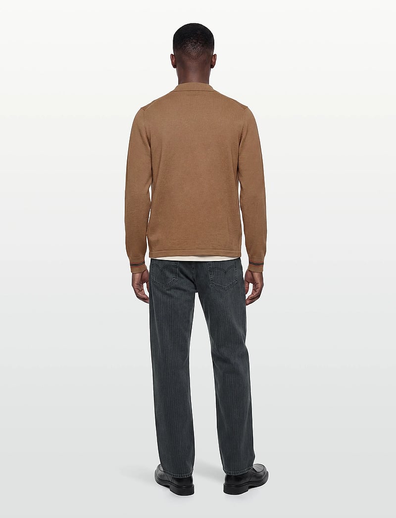 Burberry - PACE - langärmelige gestrickte polohemden - camel - 4
