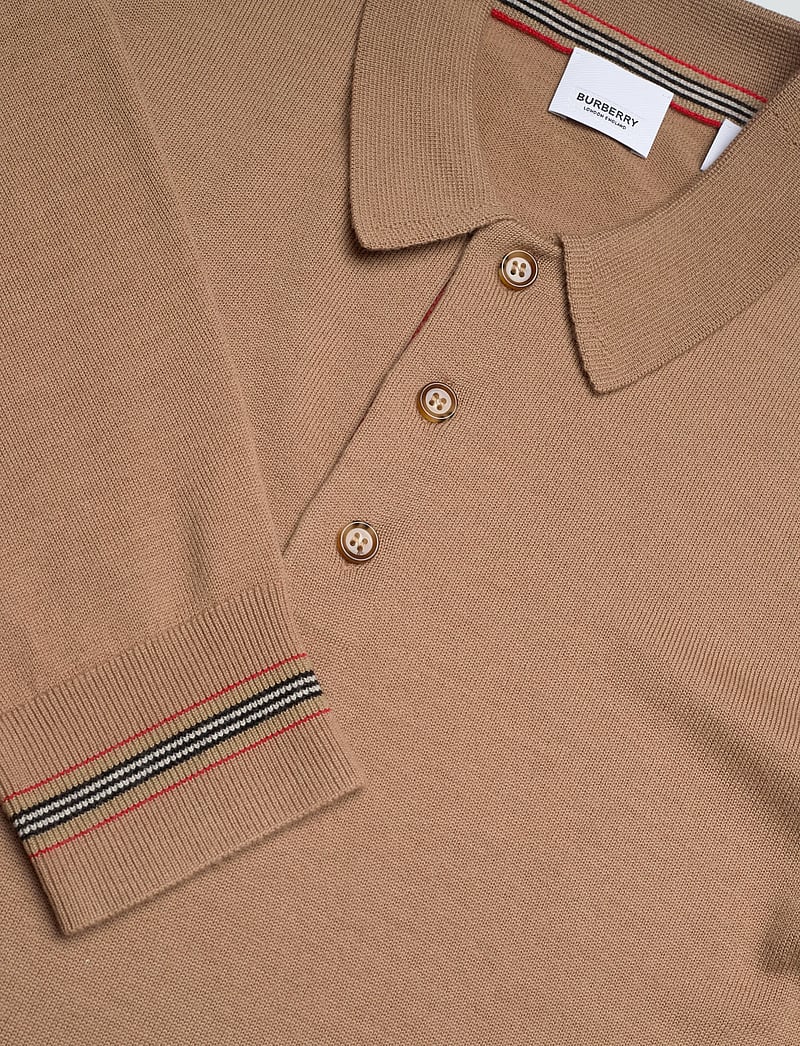 Burberry - PACE - langärmelige gestrickte polohemden - camel - 5