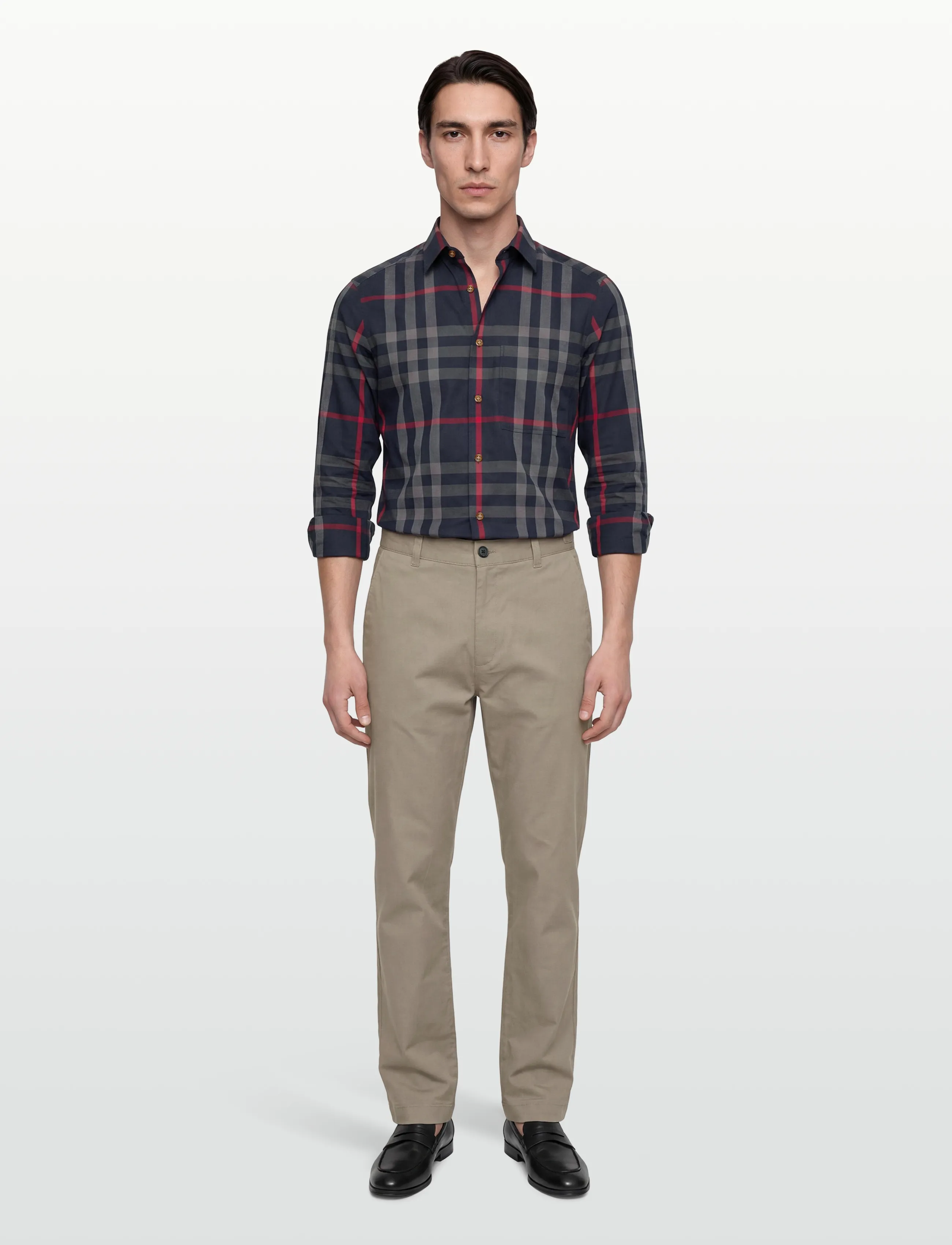 Burberry CLAVERDON LS CHK - Shirts - NAVY/GREY IP CHECK / navy