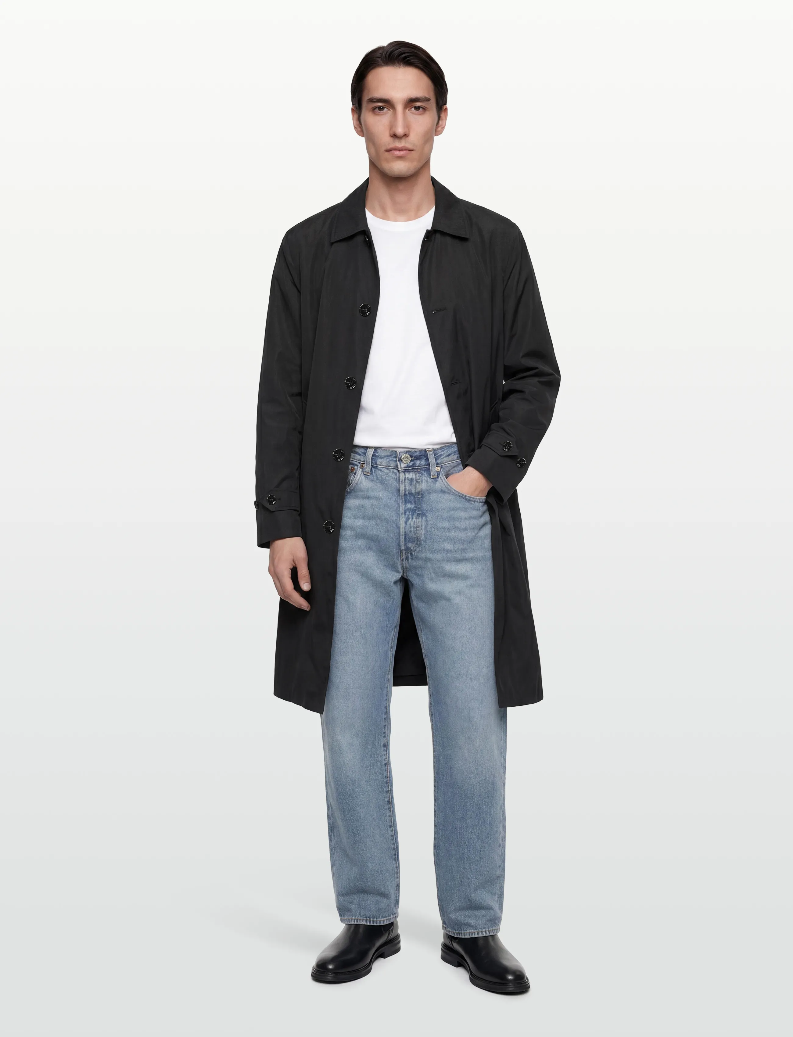 Burberry Pilkington, 50, Black, Frakker > Trenchcoats, Herre