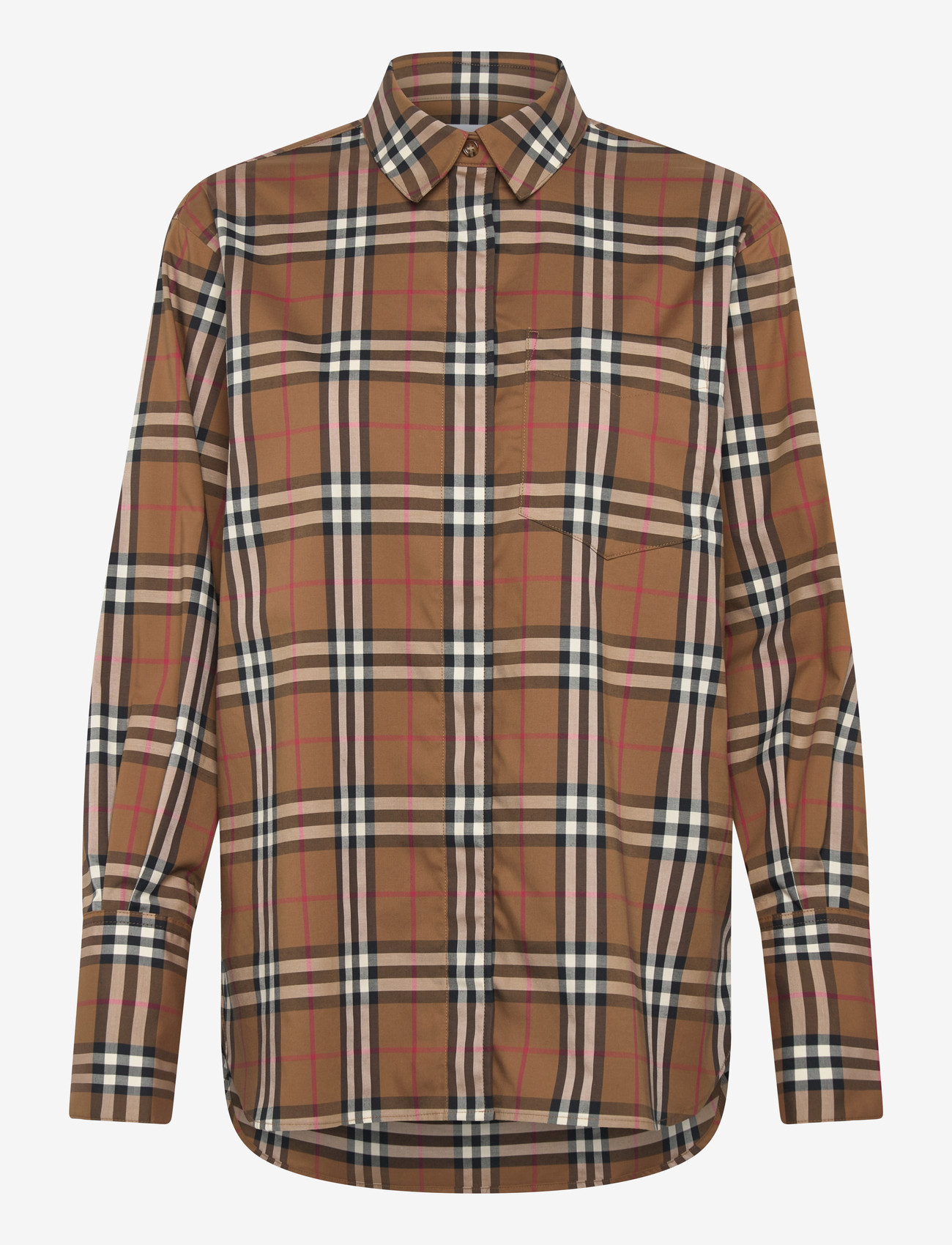 Burberry - IVERY SHIRT CHK - denim shirts - taupe brown ip check - 1