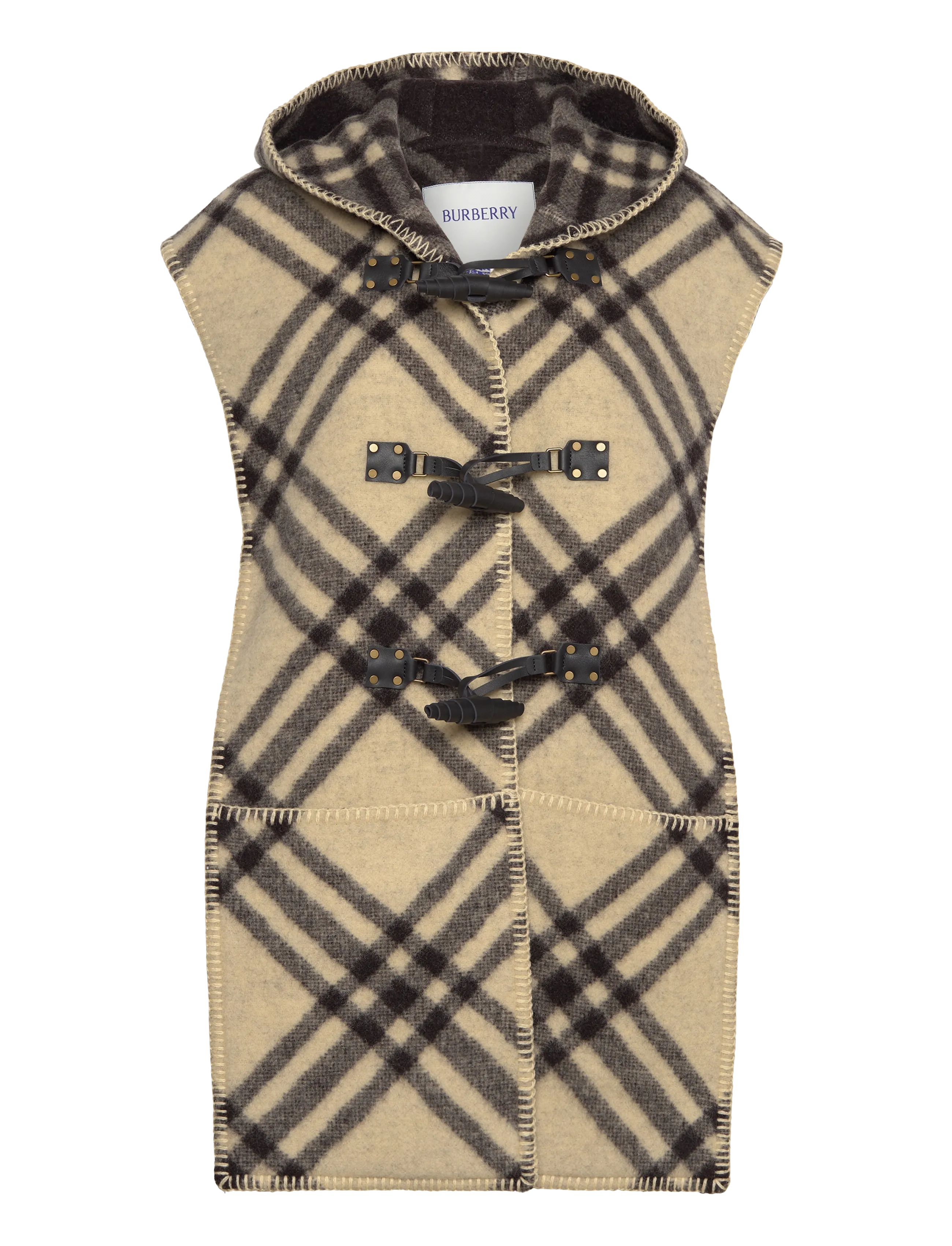 BURBERRY St Toggle Hooded Cape Beige - One Size - Damen