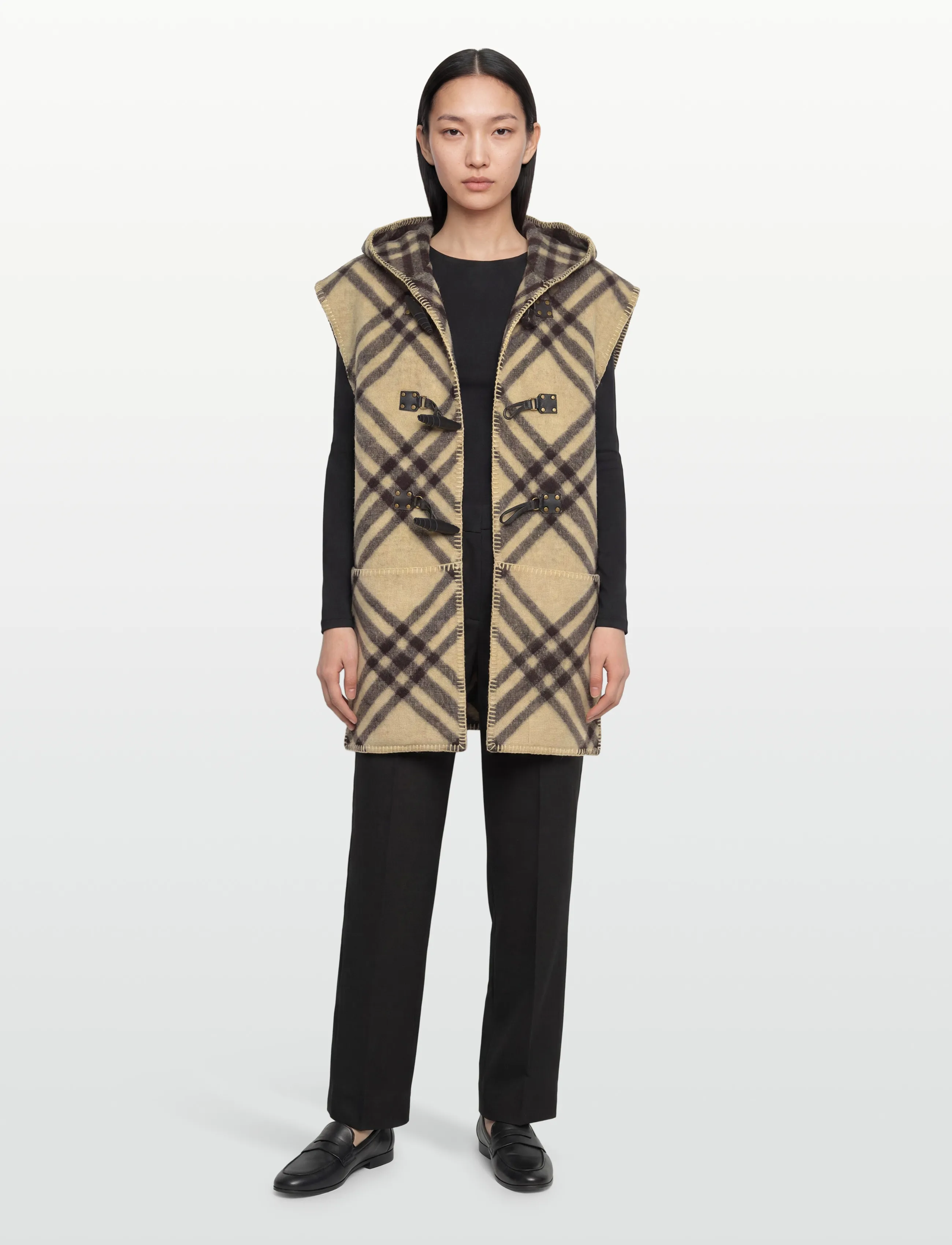 Burberry St Toggle Hooded Cape, Kvinder, Toggle Hætte Kappe, Beige, Str: ONE SIZE
