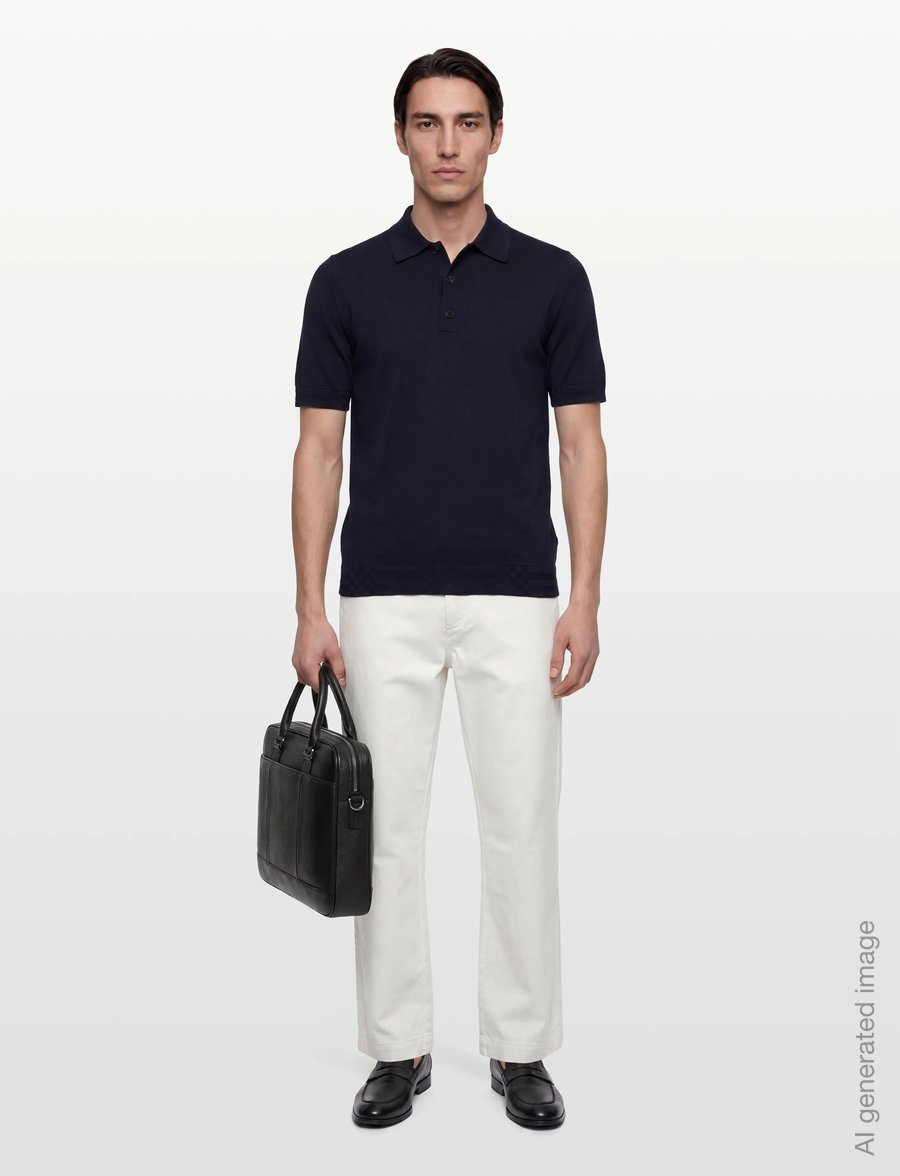 Burberry - KIERAN - stickade pikéer - navy - 0