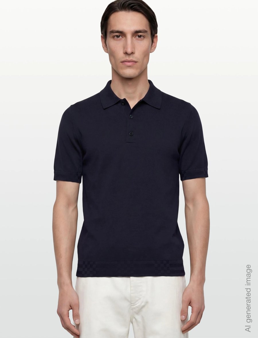 Burberry - KIERAN - stickade pikéer - navy - 3