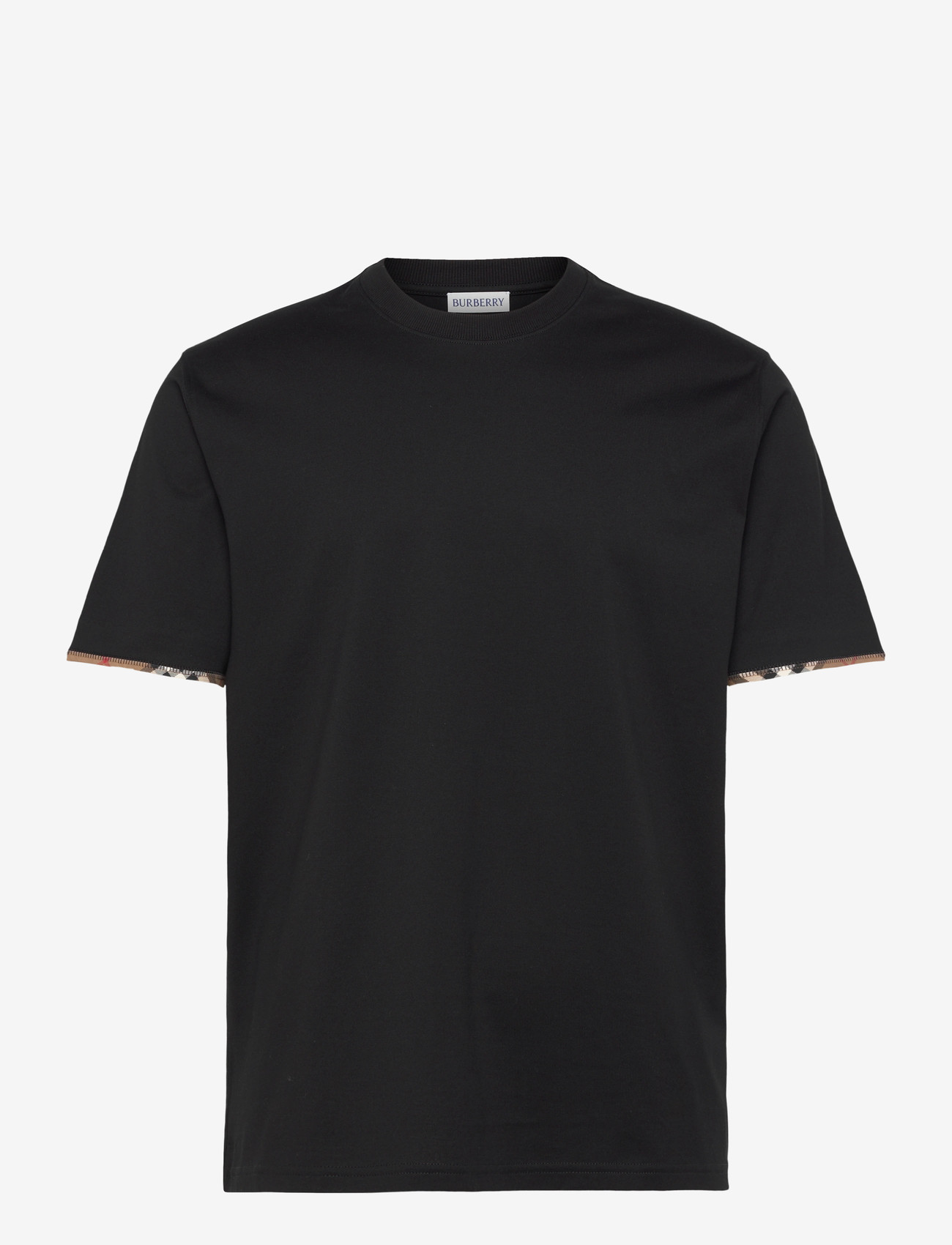 Burberry - ELLISON CHK TR - kortærmede t-shirts - black - 0