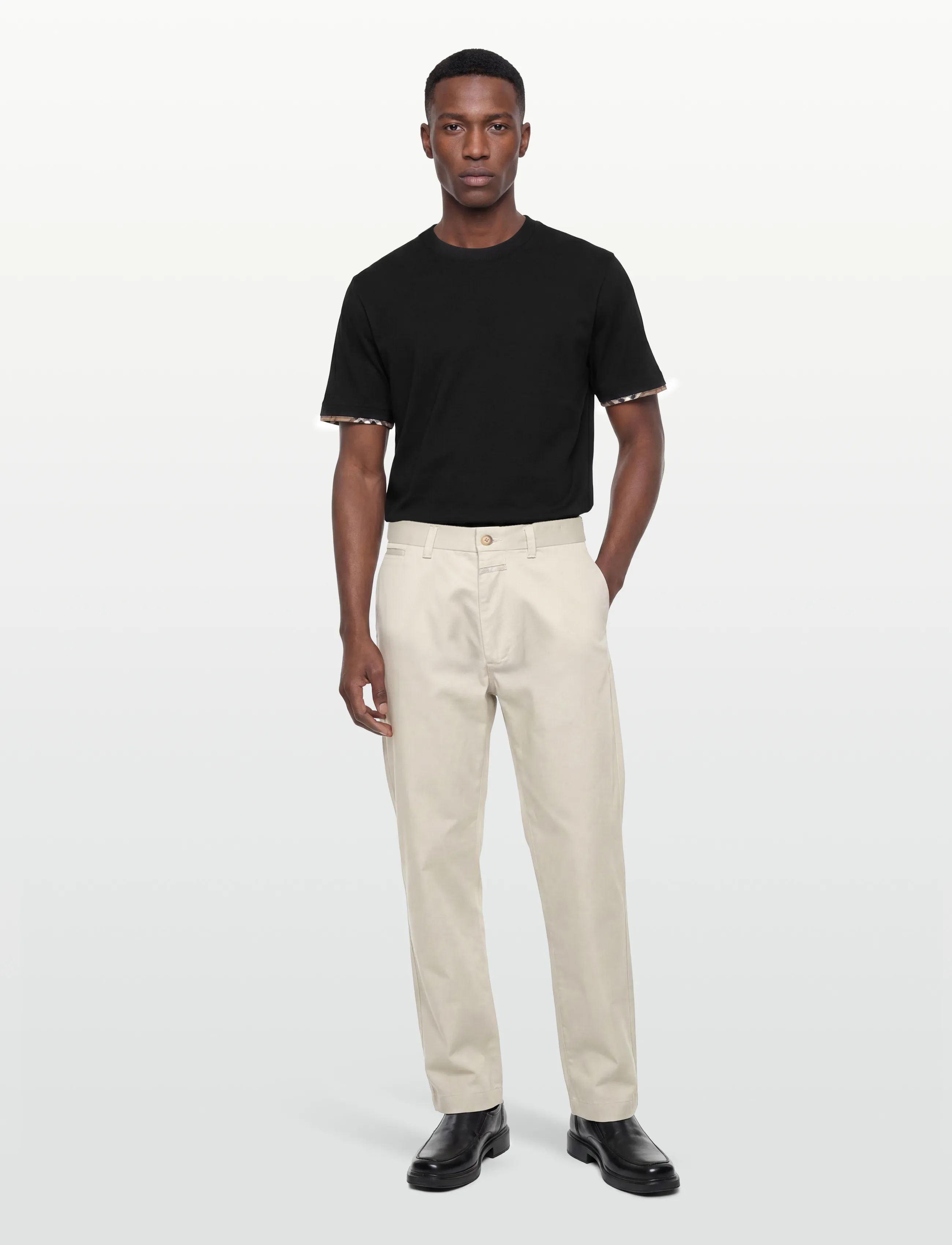 Burberry Ellison Chk Tr, L, T-shirts, Schwarz - Short-sleeved, Männerswear