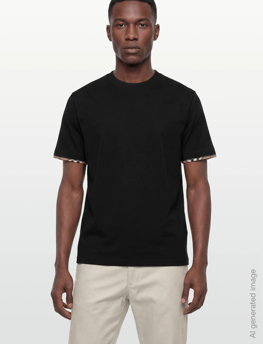 Burberry - ELLISON CHK TR - short-sleeved t-shirts - black - 3