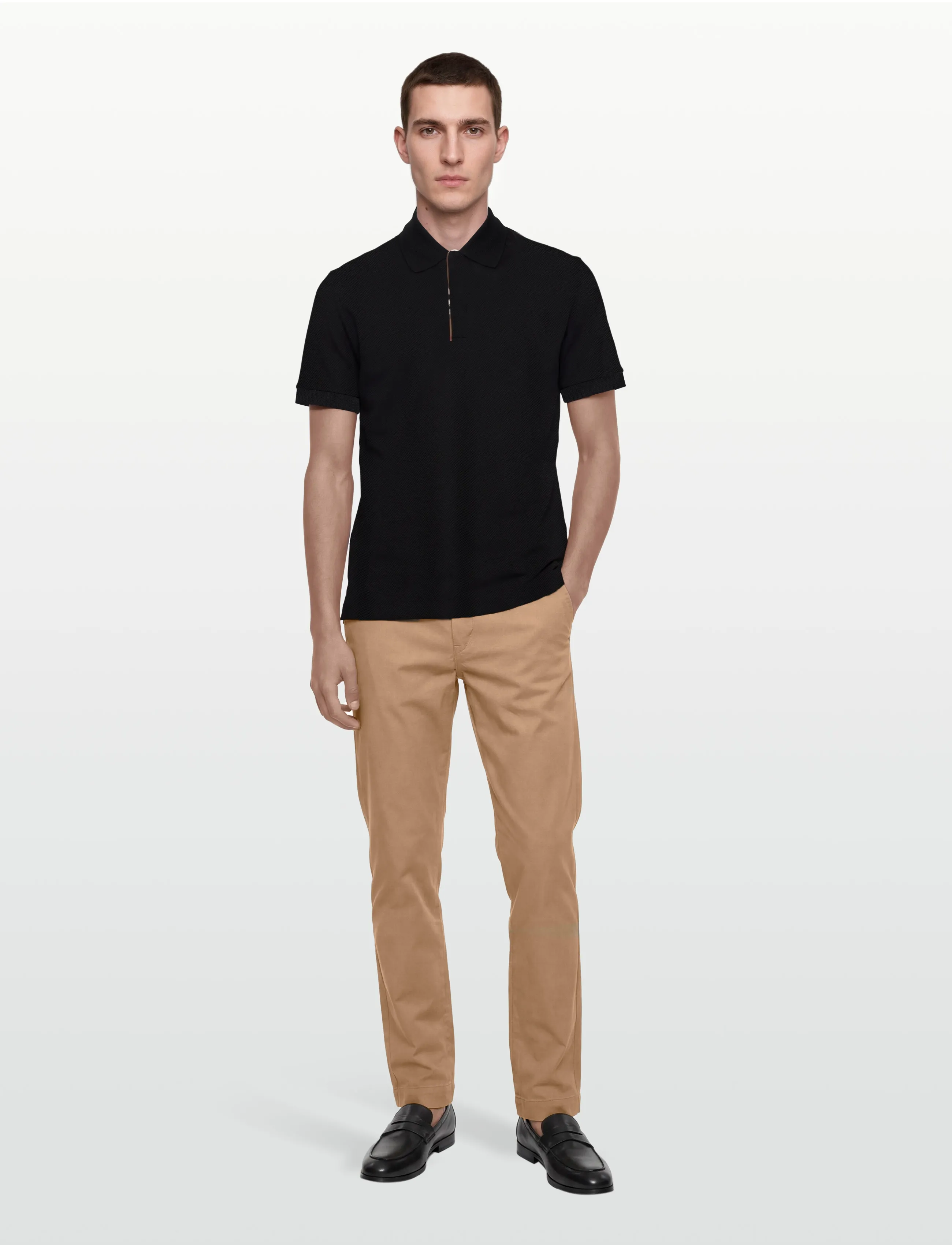 Burberry HARTFORD SS ZP - Lühikeste varrukatega polod - BLACK / black