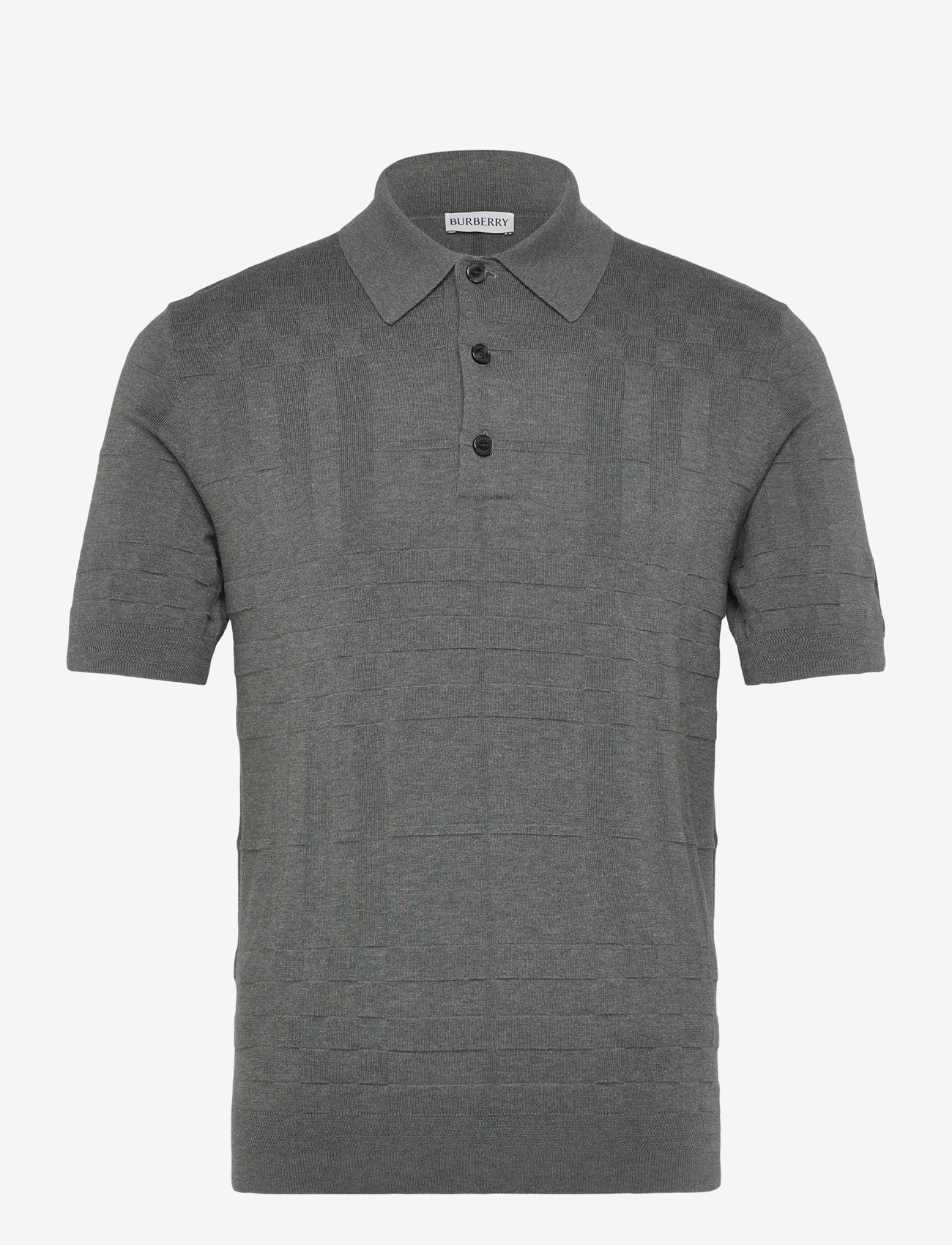 Burberry - KIERAN CHK - gestrickte polohemden - dark grey melange - 1