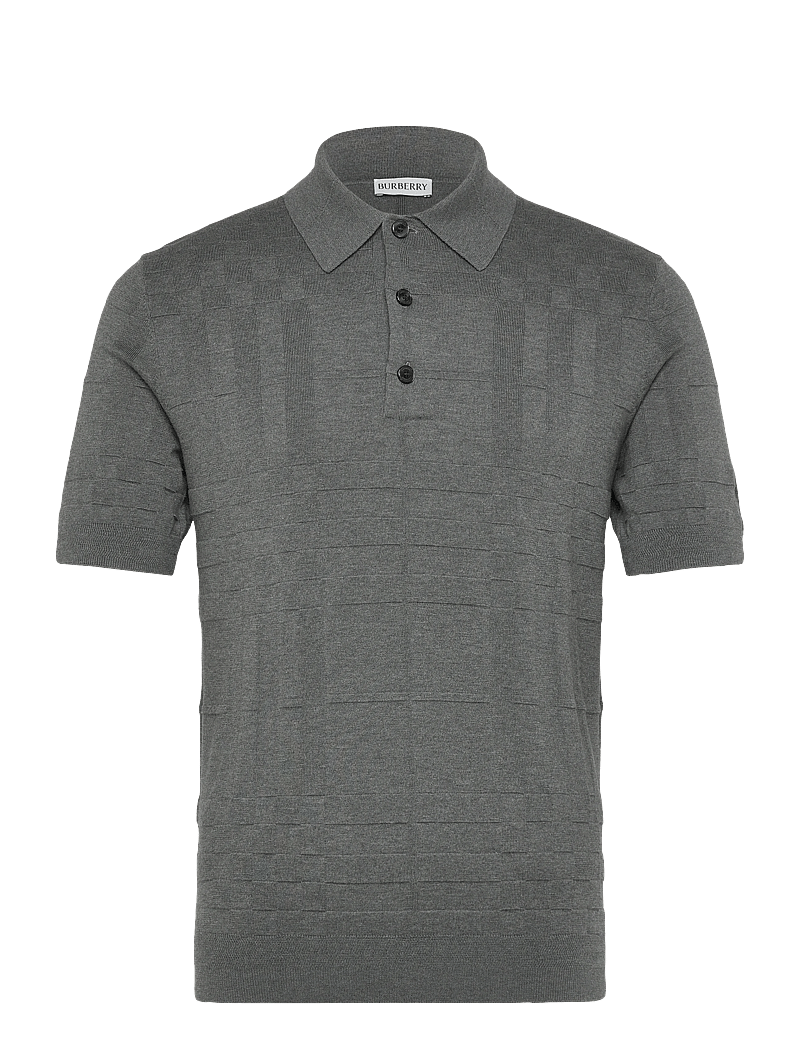 Burberry - KIERAN CHK - gestrickte polohemden - dark grey melange - 1
