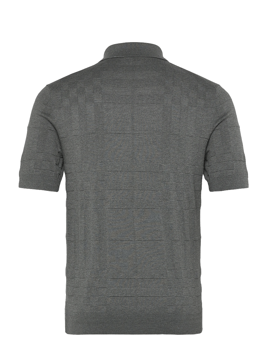 Burberry - KIERAN CHK - langärmlige strick-polohemden - dark grey melange - 2