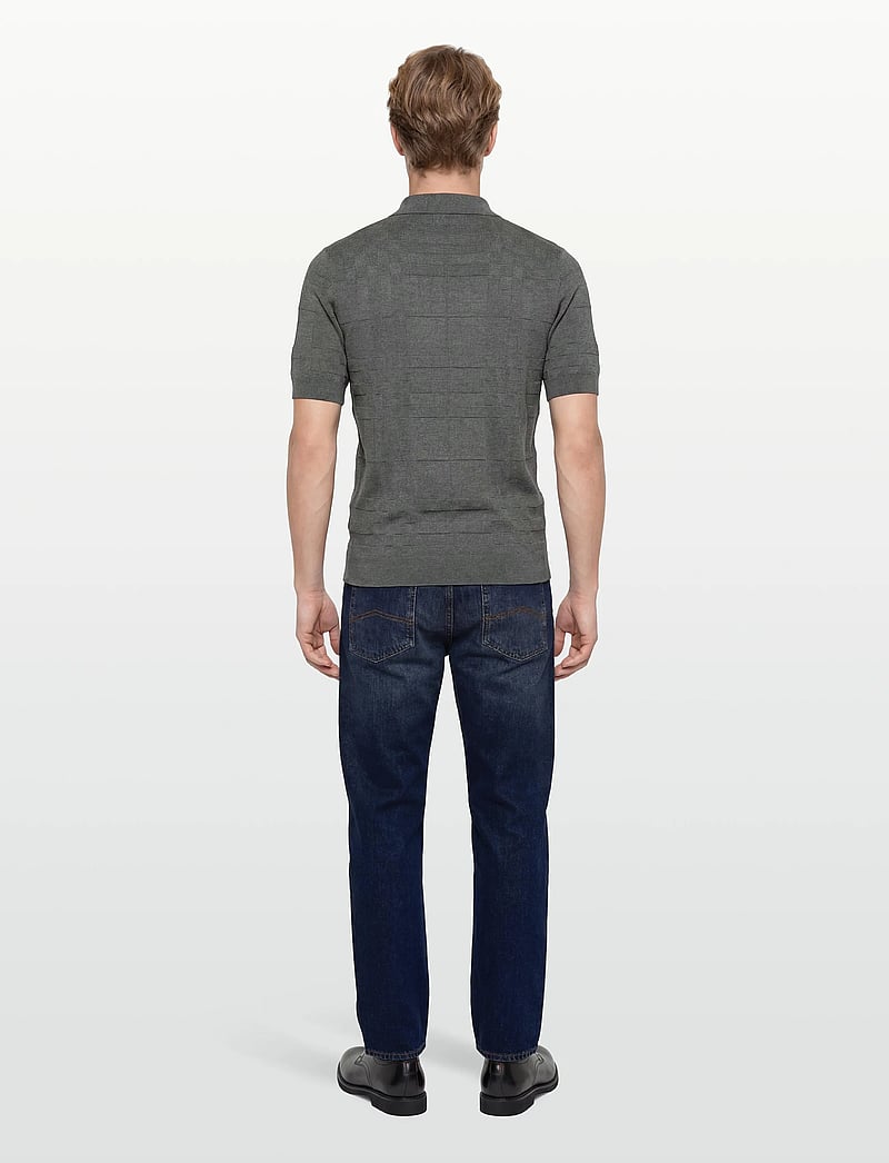 Burberry - KIERAN CHK - gestrickte polohemden - dark grey melange - 4