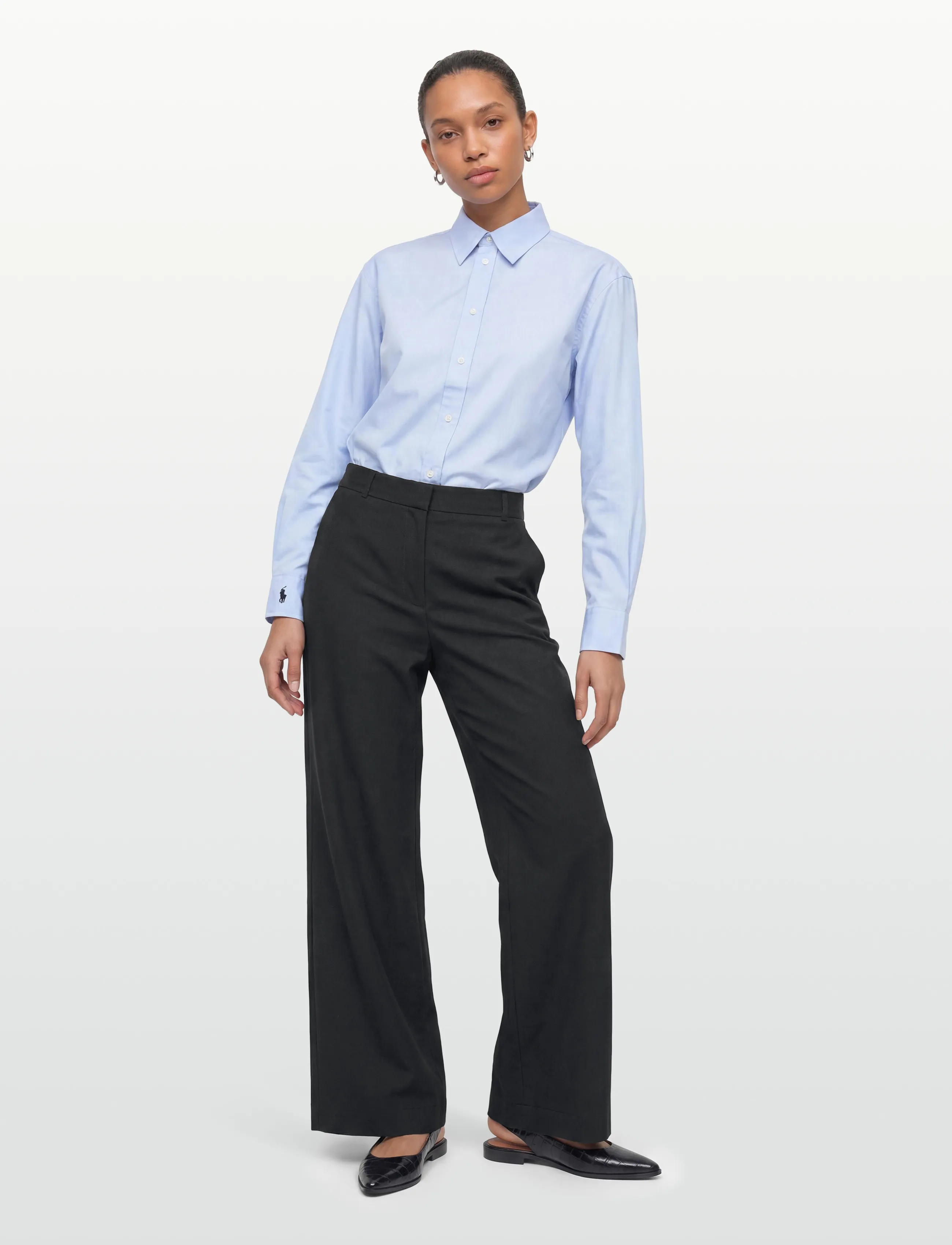 Burberry Buy81098, 40, Trousers, Schwarz - Wide Leg, Frauen