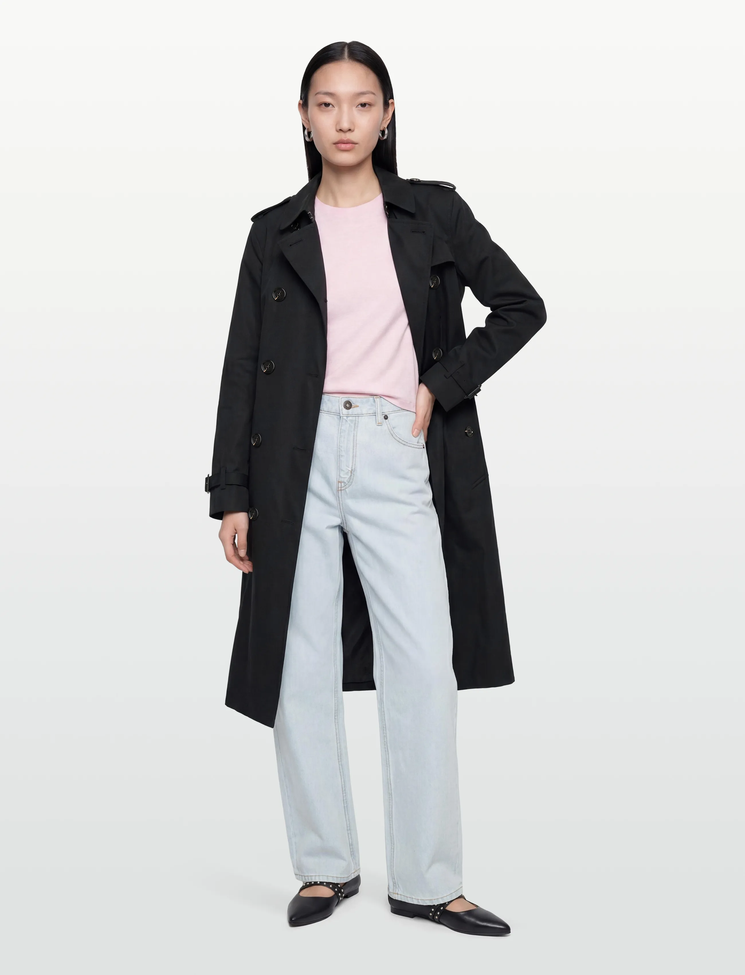 Burberry Honeywell Lng, Kvinder, Trenchcoat, Sort, Str: 42