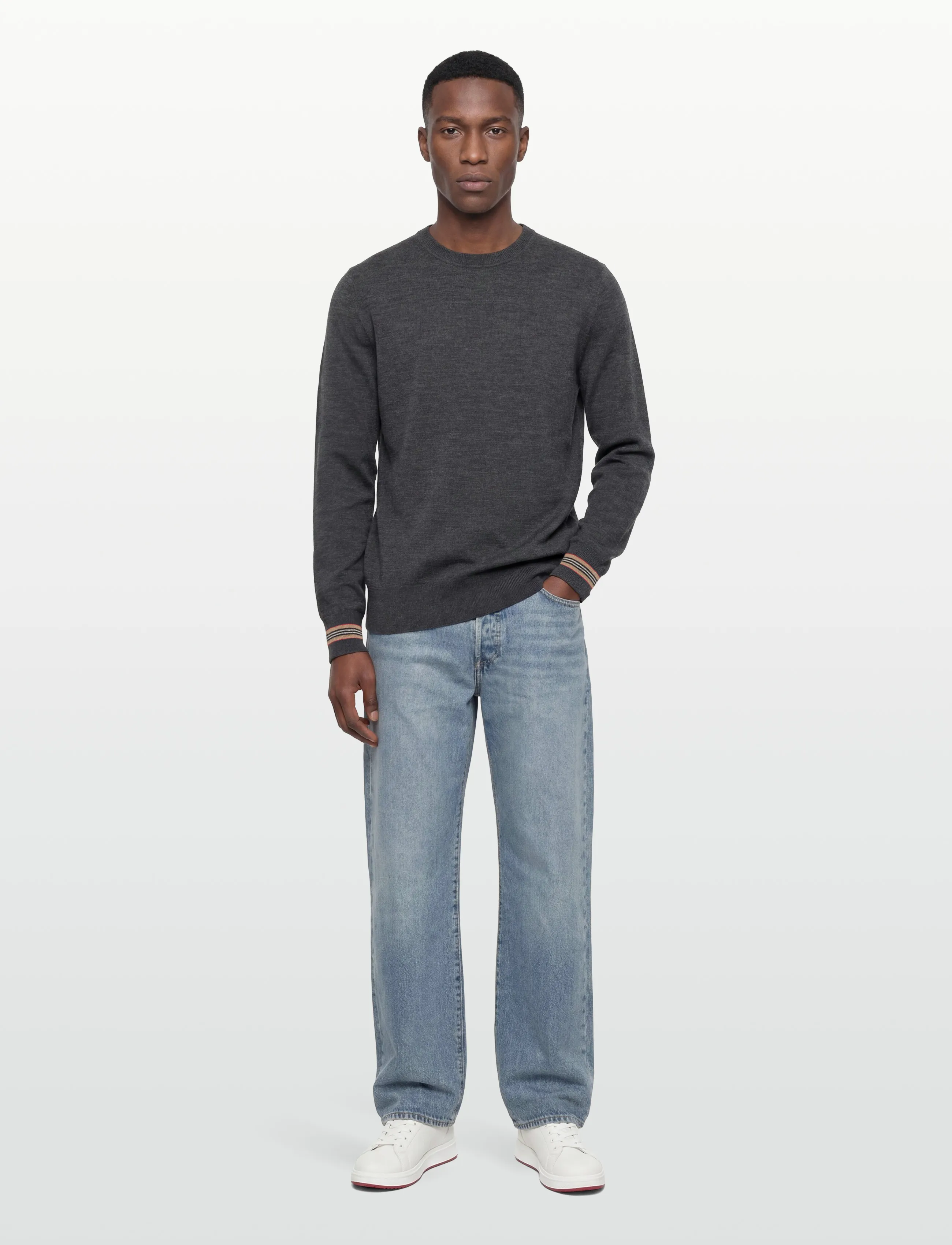 Burberry Paradise, M, Knitwear, Grau - Round Necks, Männerswear