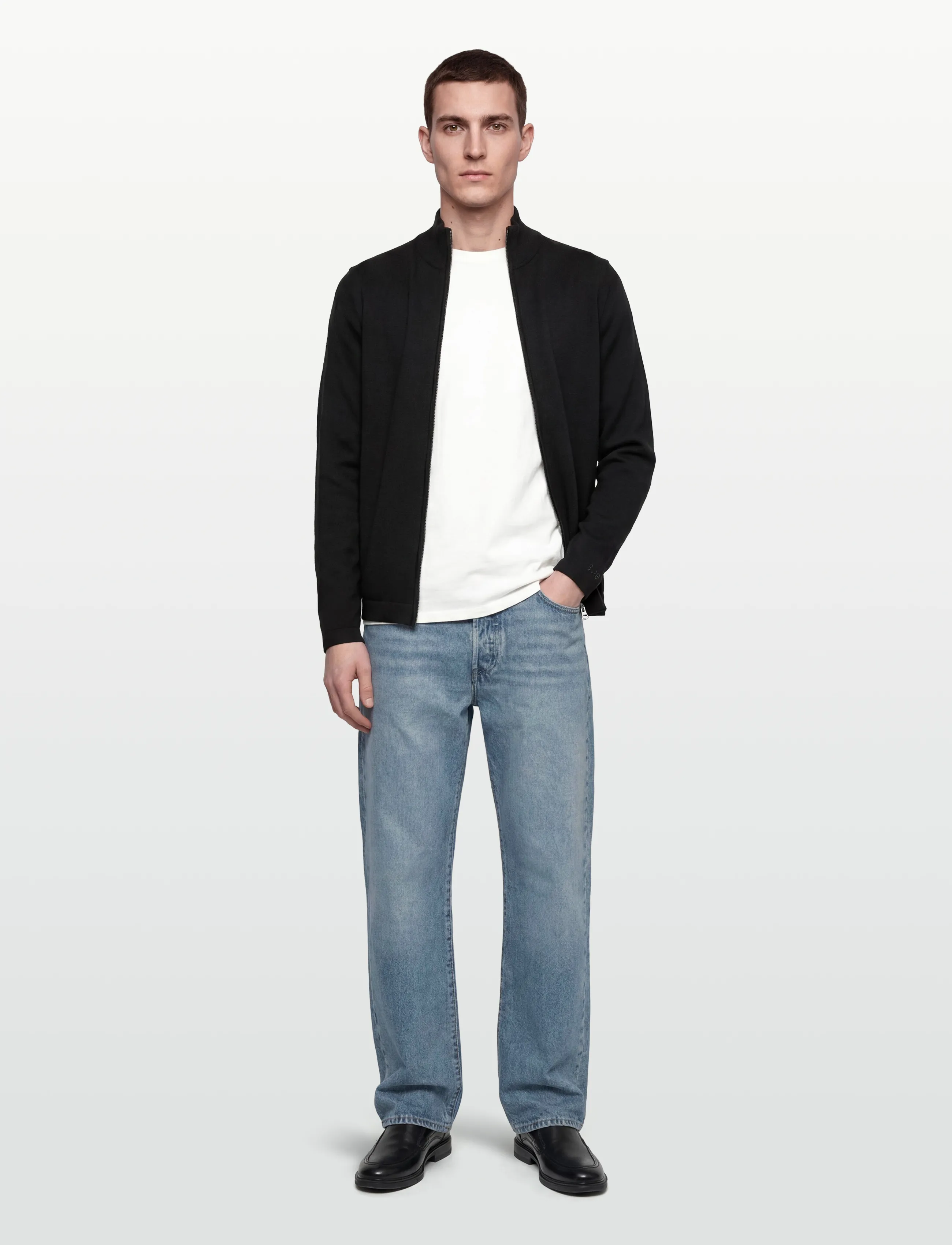 Burberry EMMITT - Pullover mit durchgehendem Reißverschluss - BLACK / black