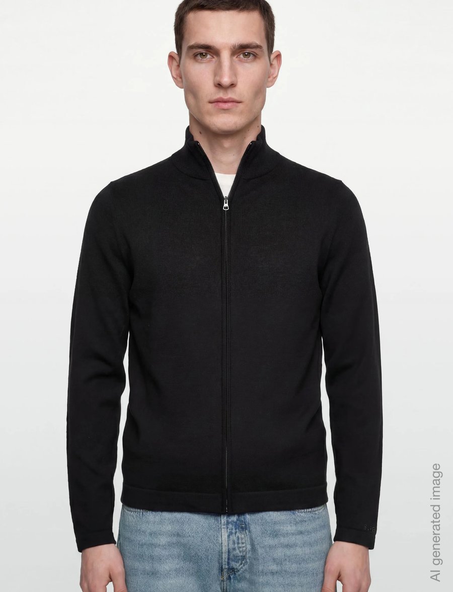 Burberry - EMMITT - fullzip strik - black - 3